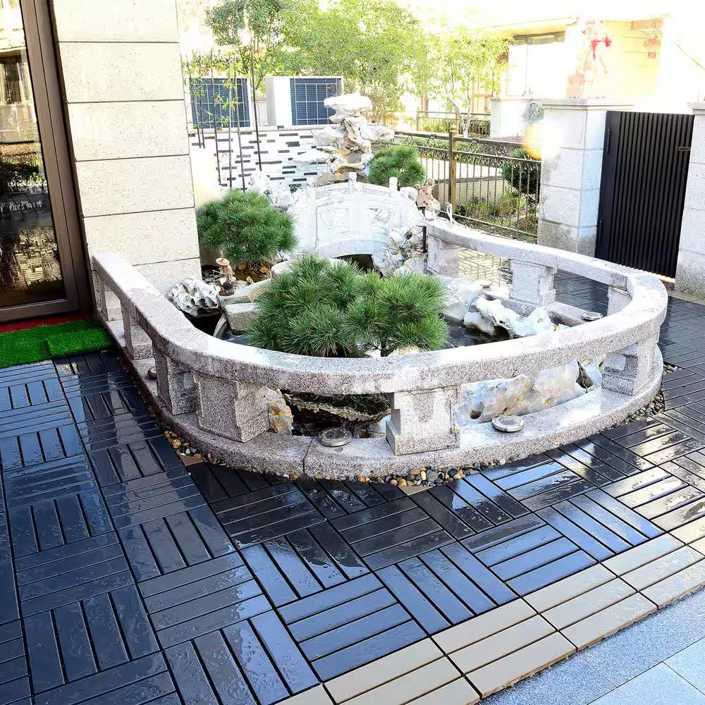 12 In X 12 In. Outdoor Square Plastic Interlocking Flooring Deck Tiles 44-Pieces