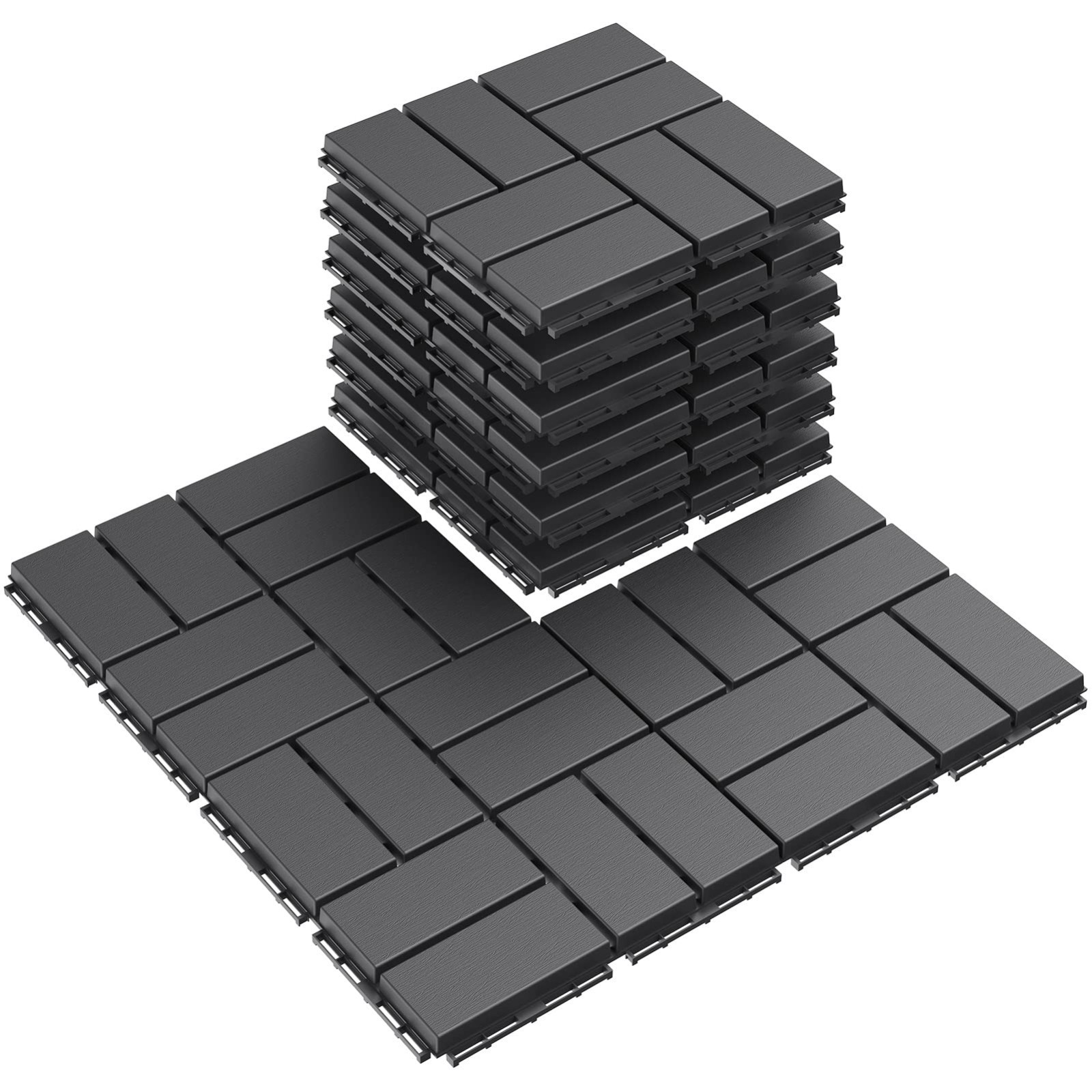 Interlocking Deck Tiles 9 Pack – 12″x12″ Waterproof Patio Flooring for Outdoor U