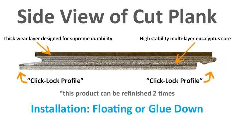 8″ Sample Piece – Ambient® Java Handscraped XtraWide Click Bamboo Flooring