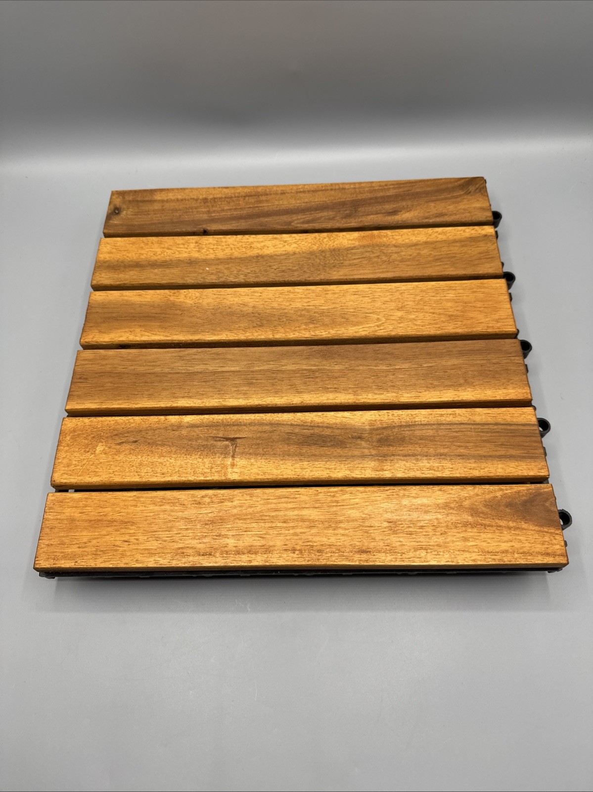 Solid Wood Interlocking Flooring Tiles (Pack of 10, 12″ x 12″), Acacia