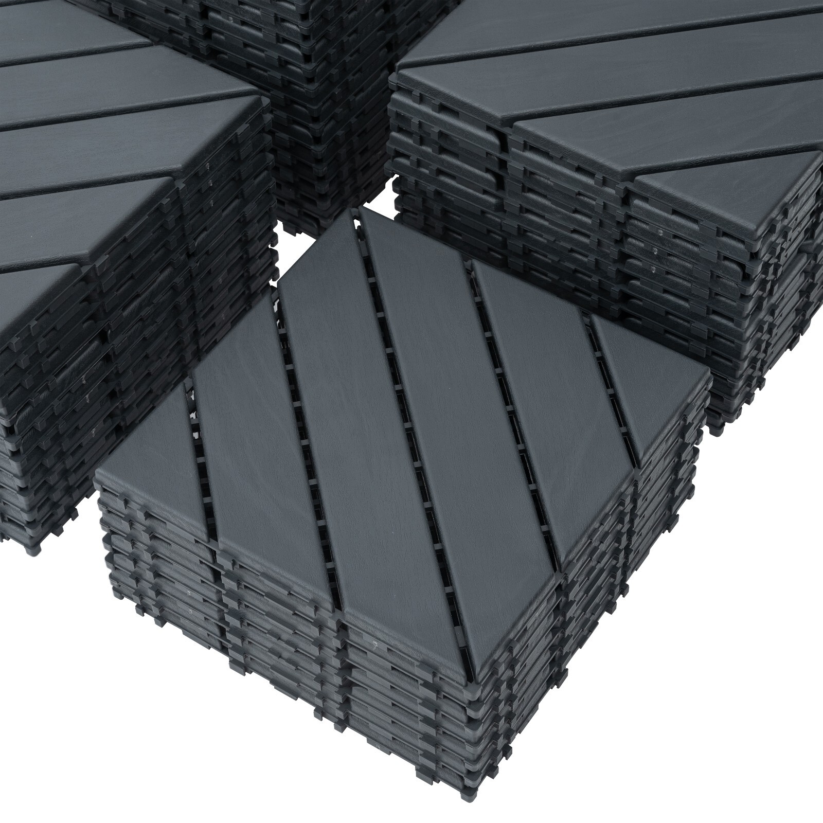 44pcs Plastic Interlocking Deck Tiles Patio Decking Tiles 12″x12″ Waterproof