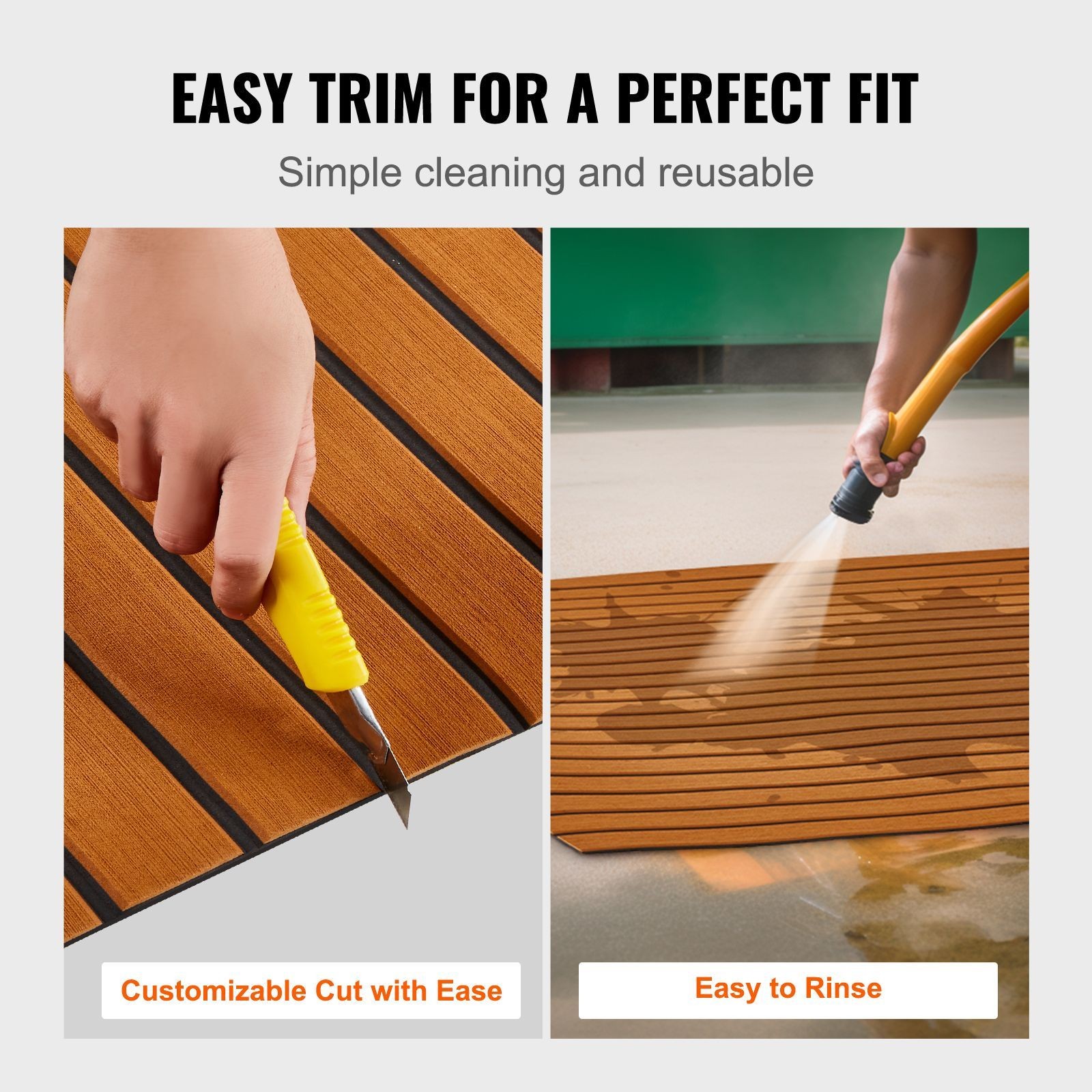 Boat Flooring, EVA Foam Boat Decking 94.5″ x 46″, Non – Slip Self – Adhesive