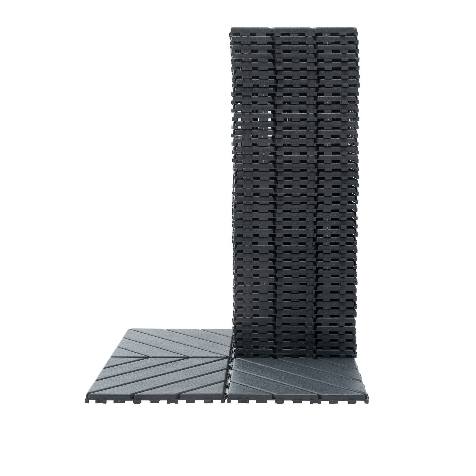 44pcs Plastic Interlocking Deck Tiles Patio Decking Tiles 12″x12″ Waterproof