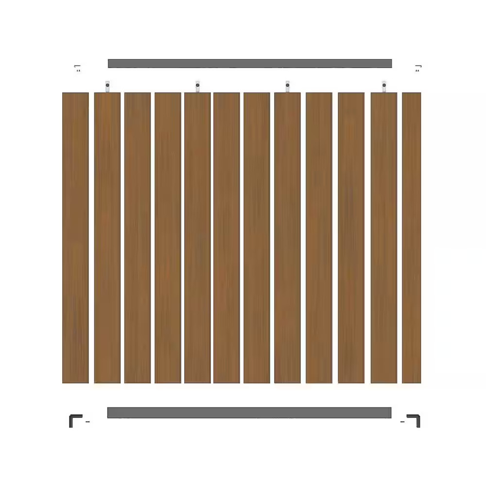 Ultraeasy 6 Ft. X 6 Ft. Peruvian Teak Composite Flat Style Vertical Fence Panel