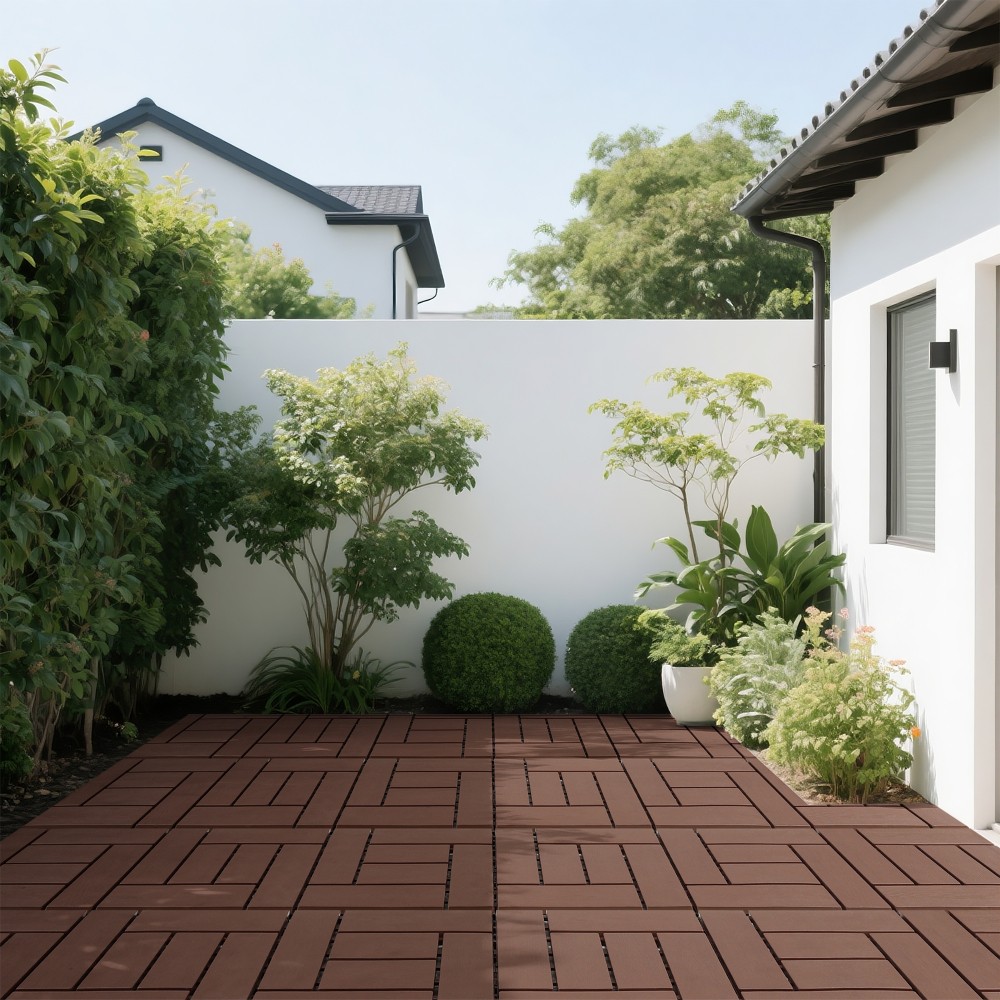 12-inch ZZ Interlocking Deck Tiles, 44pcs DIY Modular Flooring, Indoor Outdoor