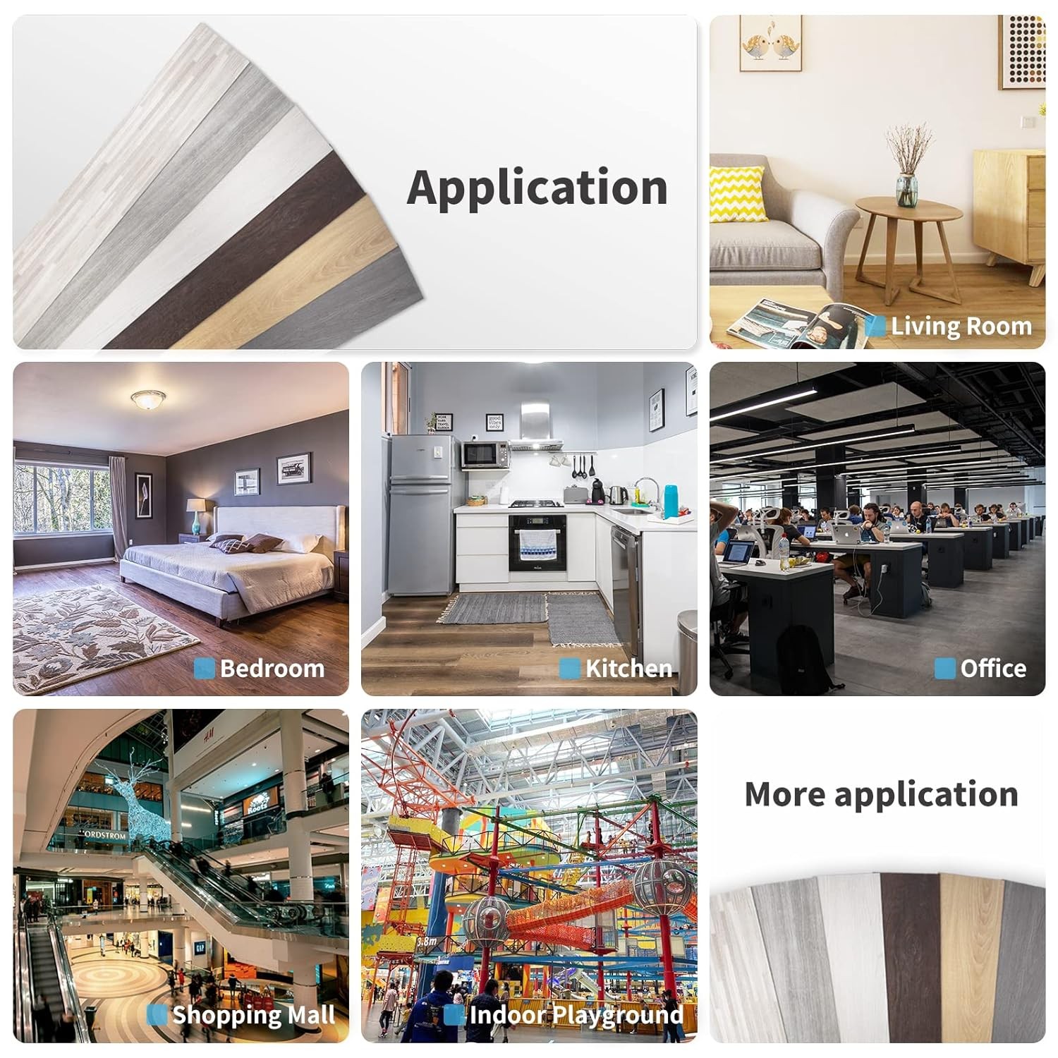 Self Adhesive Floor Tiles, 20Pcs Vinyl Planks 15x45cm Peel and Stick