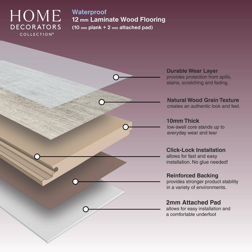 Branford Cherry 12Mm T X 8.03 in W Waterproof Laminate Wood Flooring (15.9 Sqft/
