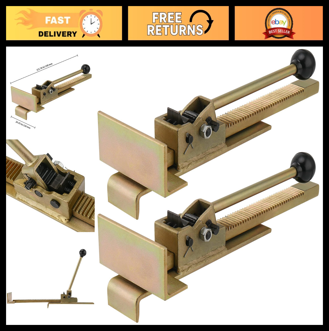 2 PCS Hardwood Flooring Jacks – Professional Installation Tool for Wood & Lamina
