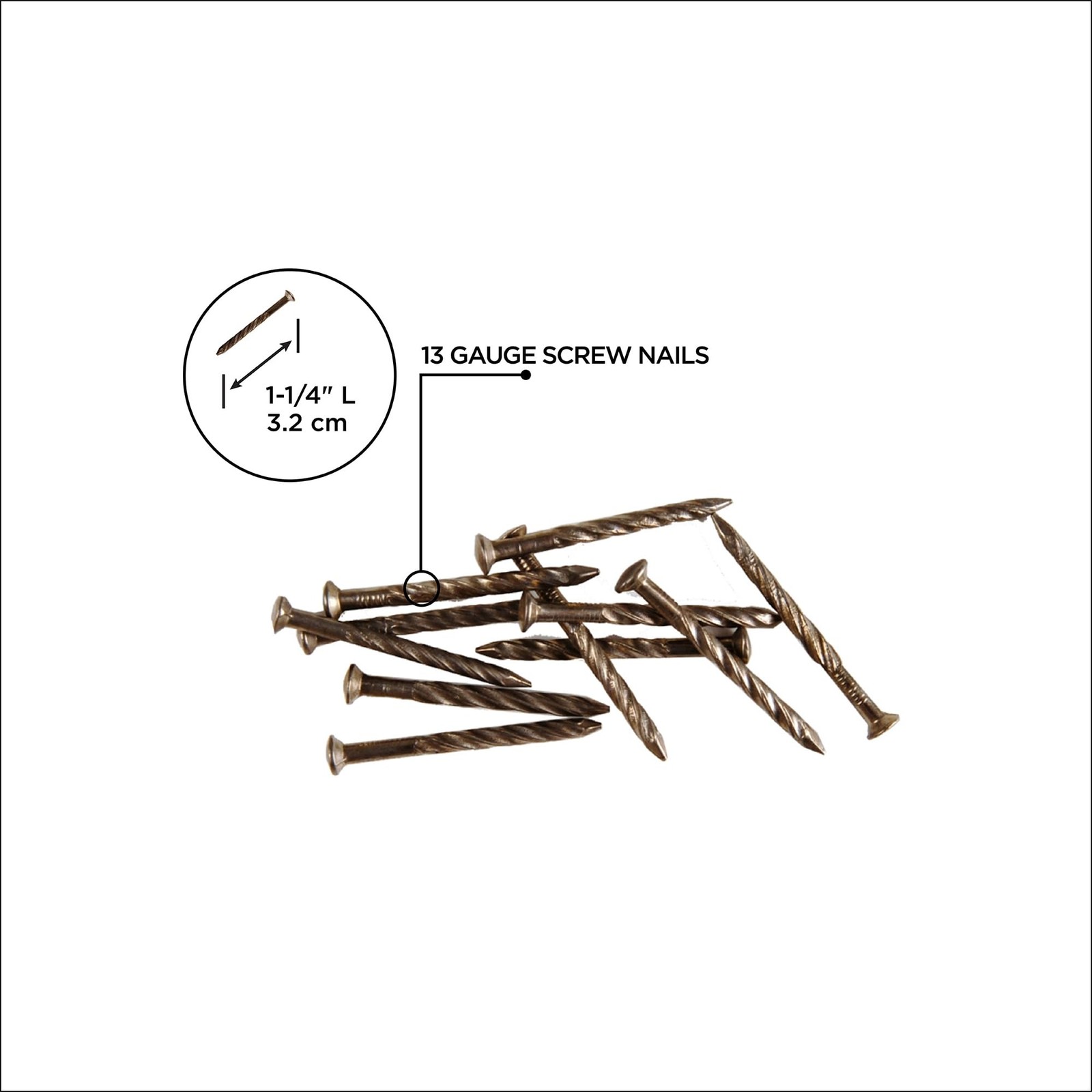 M-D Building Products 91194 1-1/4 in. Pewter Floor Metal Screw Nails (1Lb)
