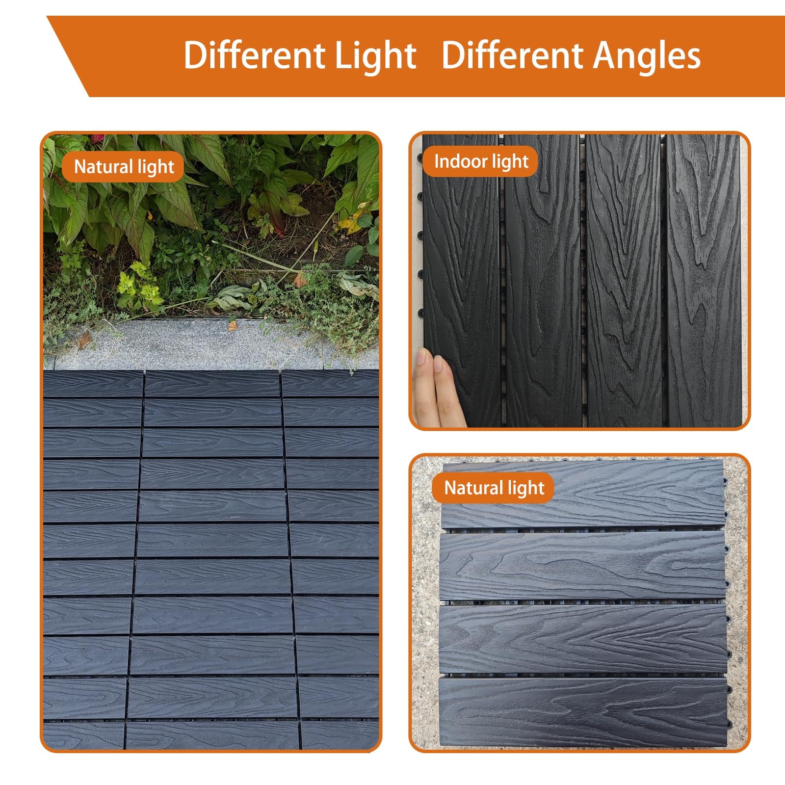 Polymer Composite Interlocking Deck Tiles Outdoor,12×12 Thick Composite Patio…
