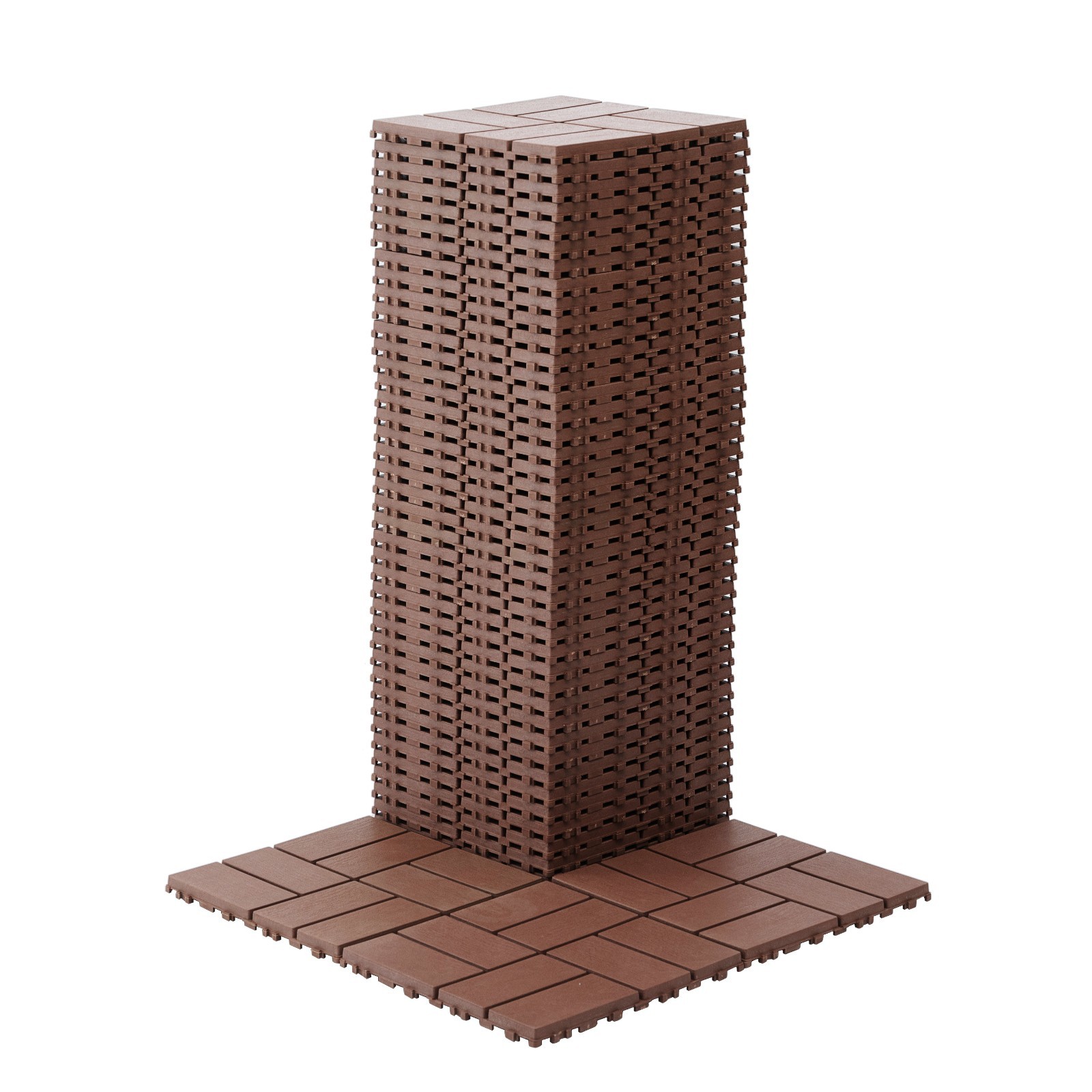 44PCS Interlocking Deck Tiles 12×12” Square Waterproof Outdoor All Weather Use