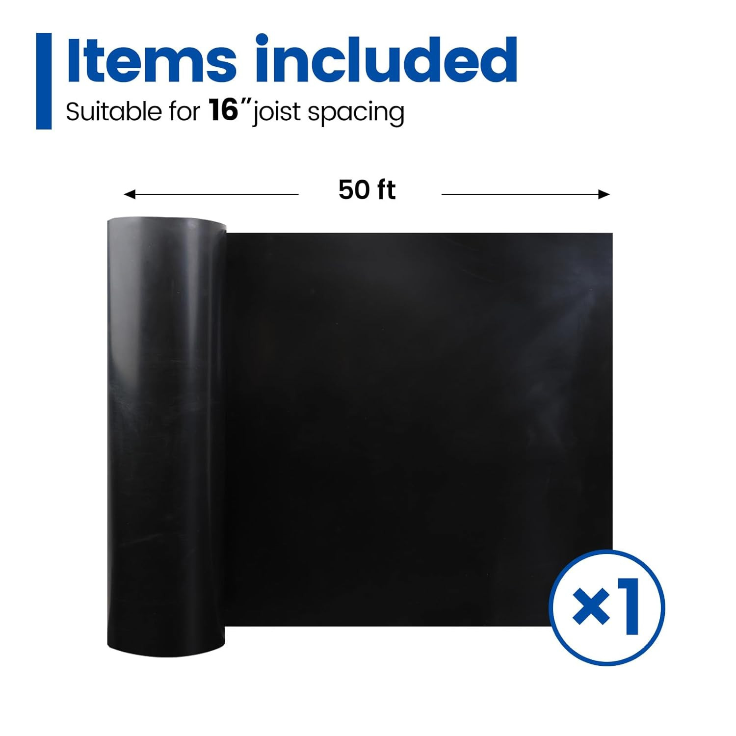 50FT Black Under Deck Drainage System HDPE Waterproof Membrane for Joists