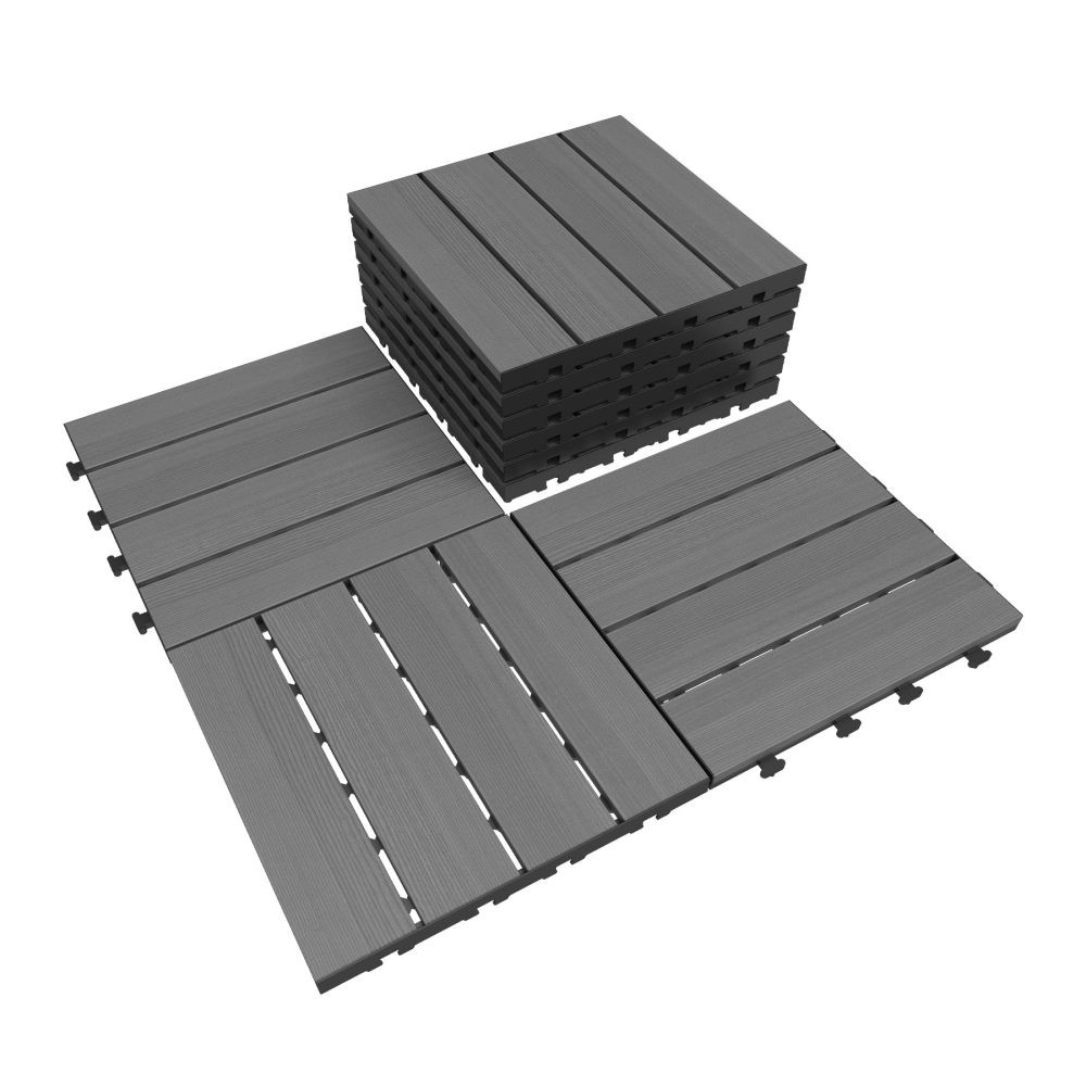 36 Pcs Interlocking Deck Tiles 12×12 Inch HDPE Outdoor Flooring Patio