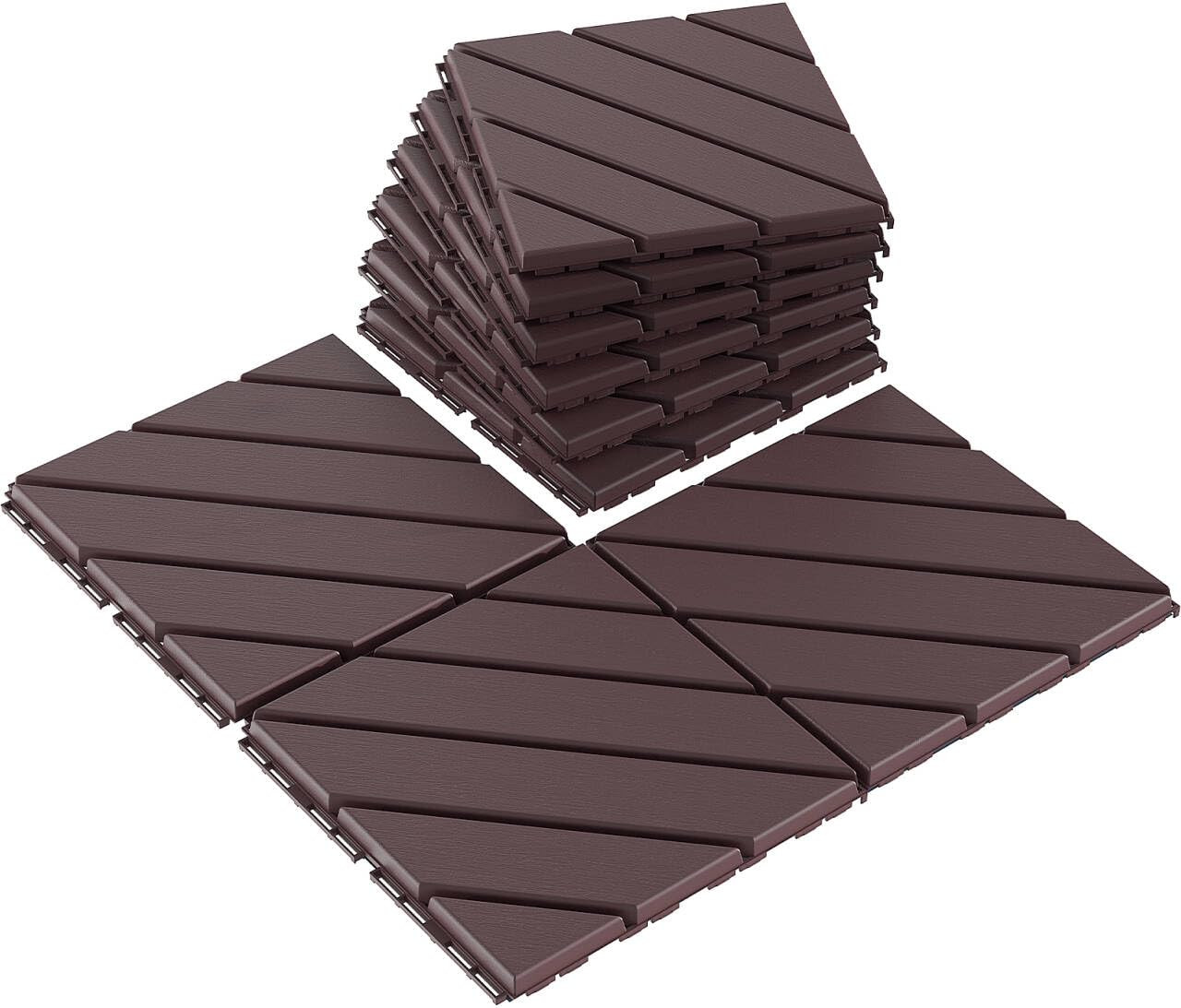 36 Pack Interlocking Deck Tiles, 12″X12″ Patio Pavers, Heavy Duty Plastic Outdoo