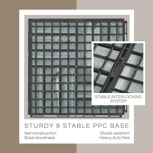 Premium Deck Tiles, Patio Flooring – Set 10 Pcs Set 10 Crossed Pattern Grey