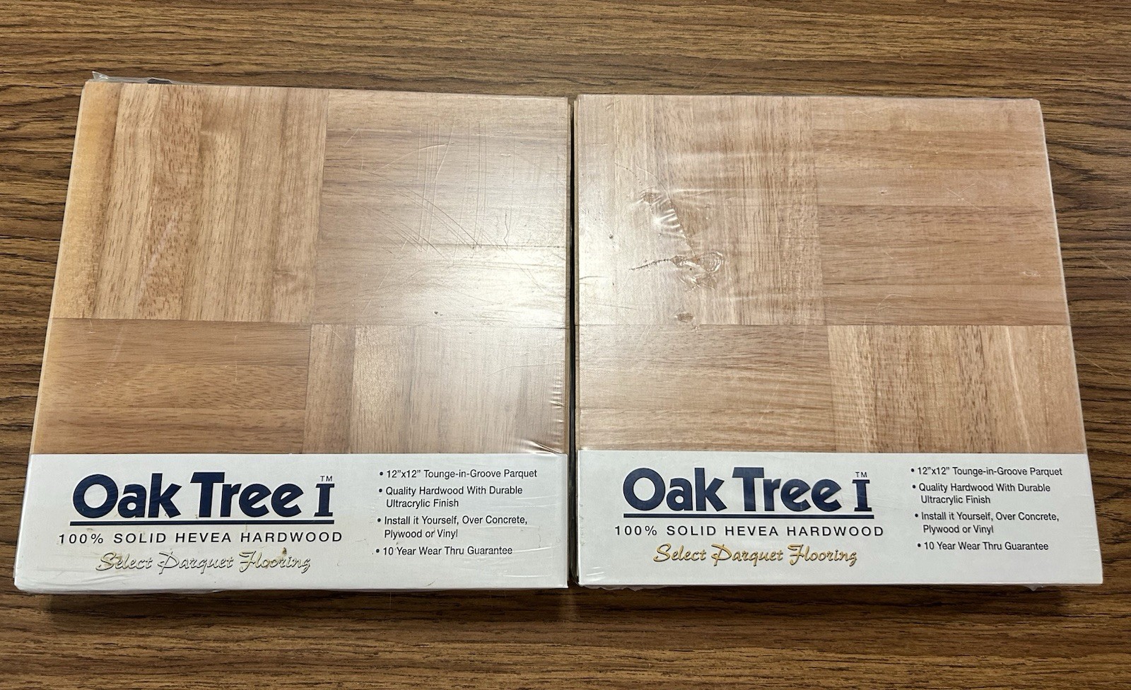 OakTree 12×12 Hevea Parquet Tile Flooring (6-Finger) 2 Cases CHESTNUT NEW!