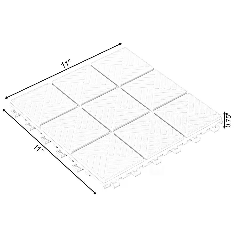 Gray Plastic Interlocking Garden Path Tiles Outdoor Flooring Decorative Floor Gr