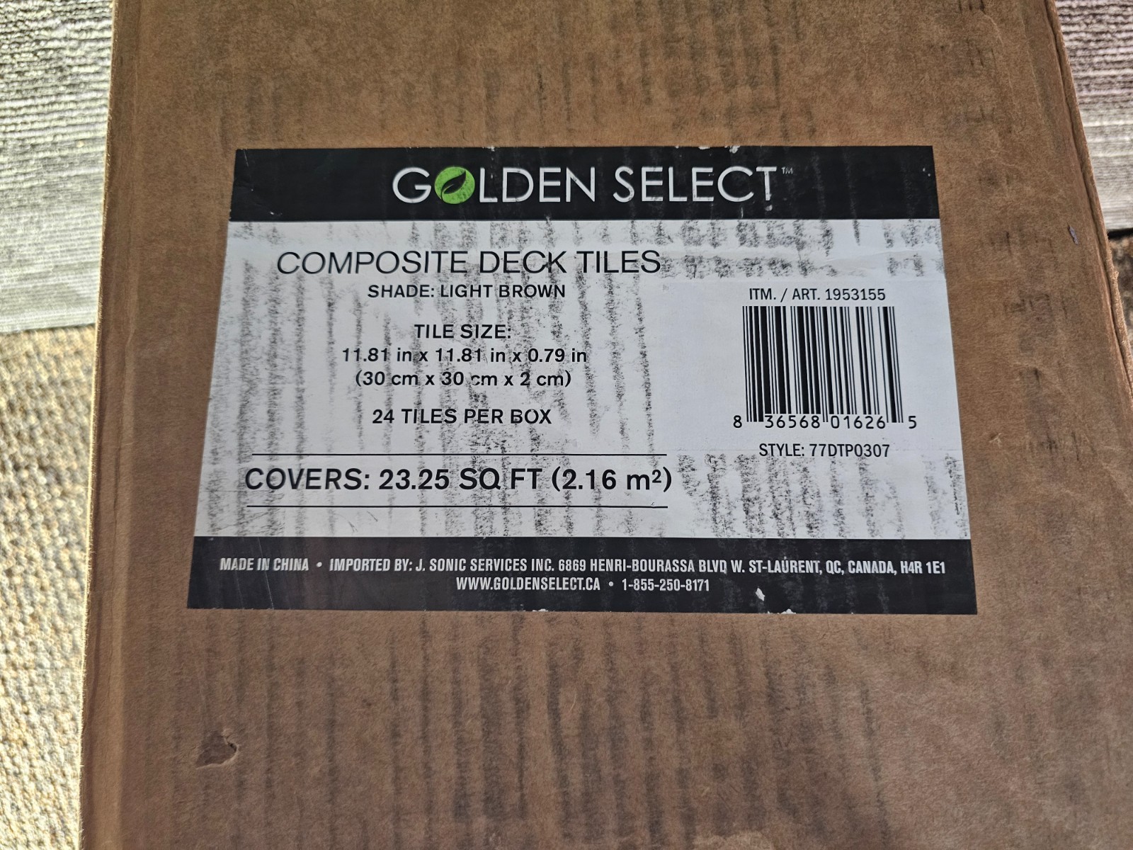 (QTY 24) Select Surfaces SCDTP0401 Composite Deck Tiles Cedar 11.81″ x 11.81″