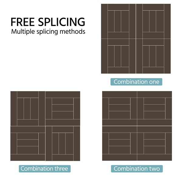 12×12” 27pcs Deck Patio Tiles Interlocking Wood Flooring Pavers Tiles Black