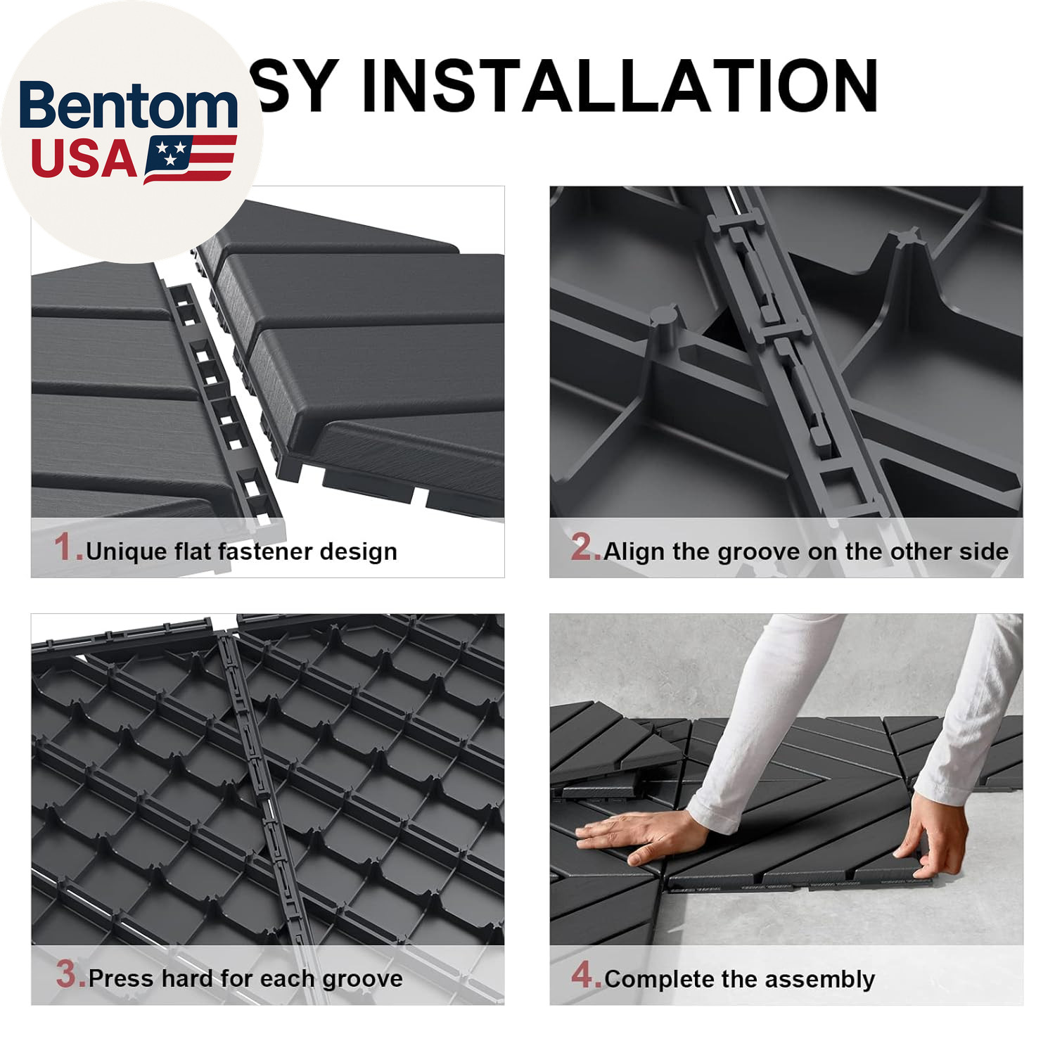 9 Pack Interlocking Deck Tiles, 12″X12″ Patio Pavers, Heavy Duty Plastic Outdoor