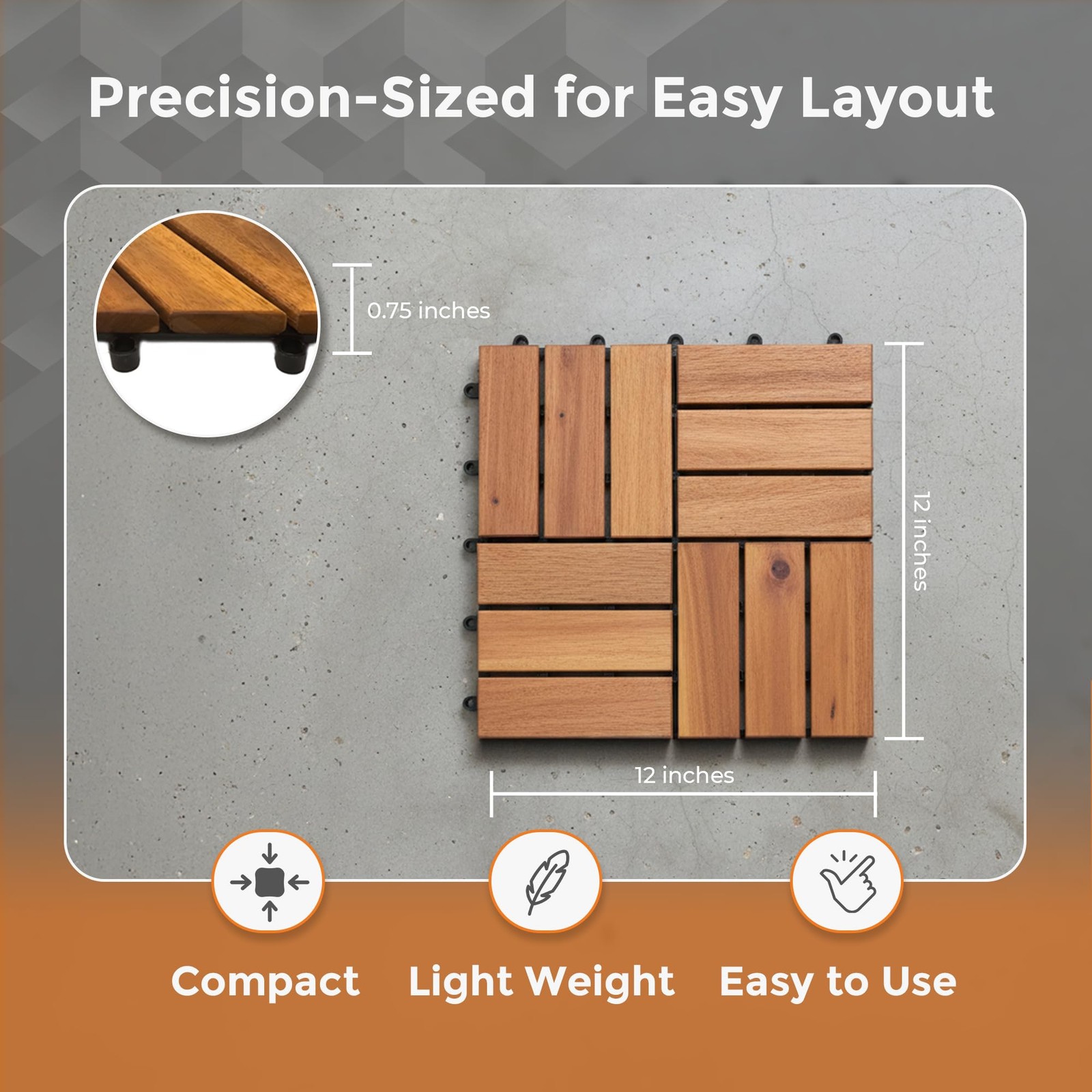 Interlocking Slat Deck Tiles, Acacia Wood Interlocking Deck Tiles – Easy Inst…