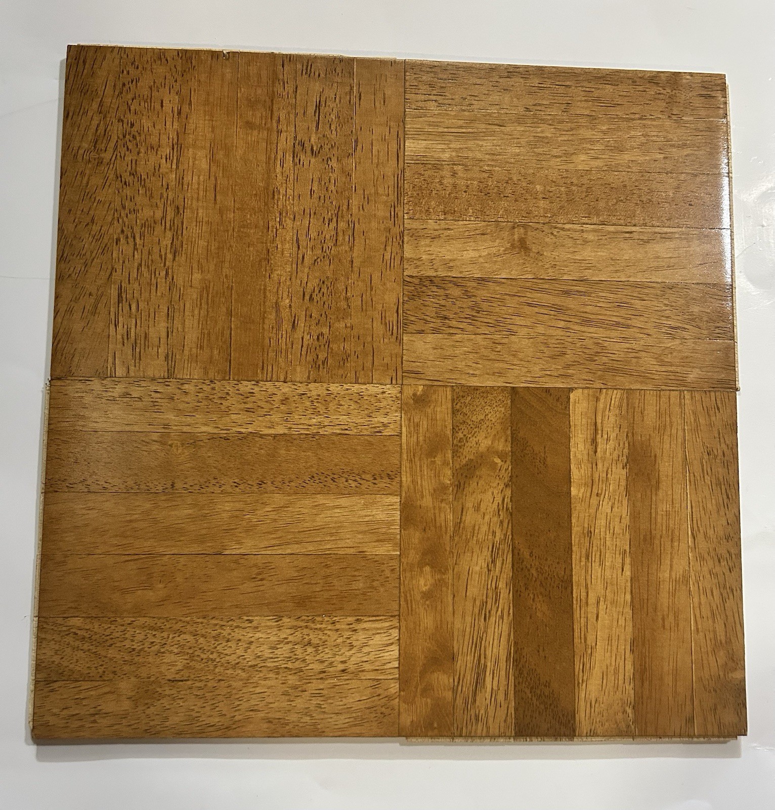 Cryntel 12×12 CHESNUT Hevea Parquet Tile Flooring (10 Tiles/Package) NEW!
