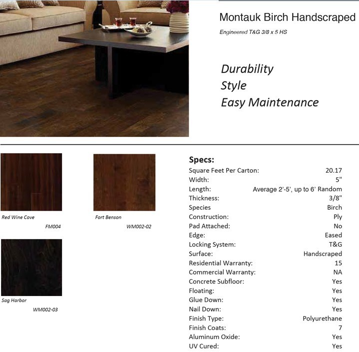 VALLARIA PANTIM HARDWOOD Montauk Birch Handscraped Sag Harbor WM002-03