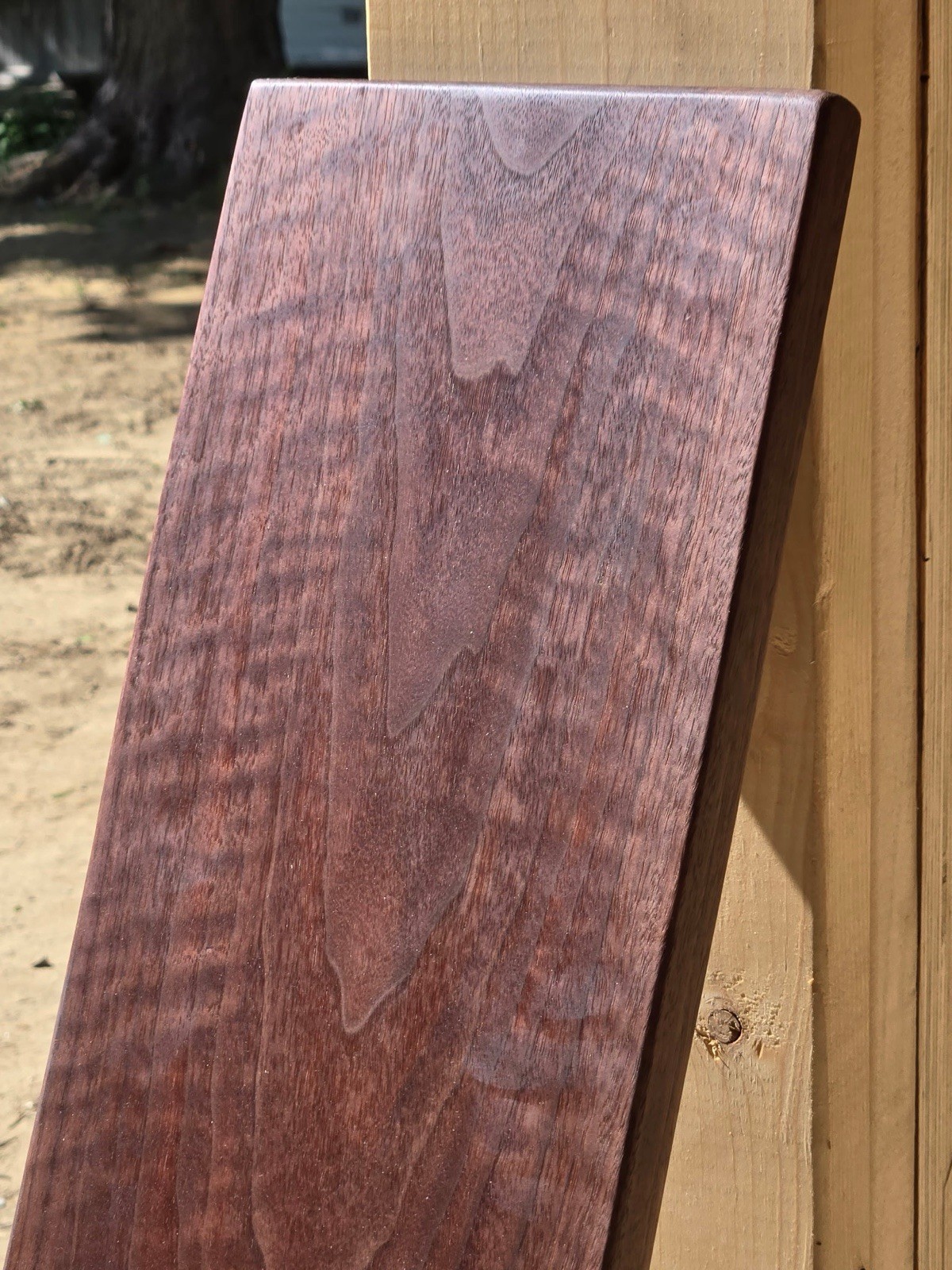 1 In. X 7In. X 42” Curly Highly Figured, Quilted Black Walnut S4S Hardwood Board
