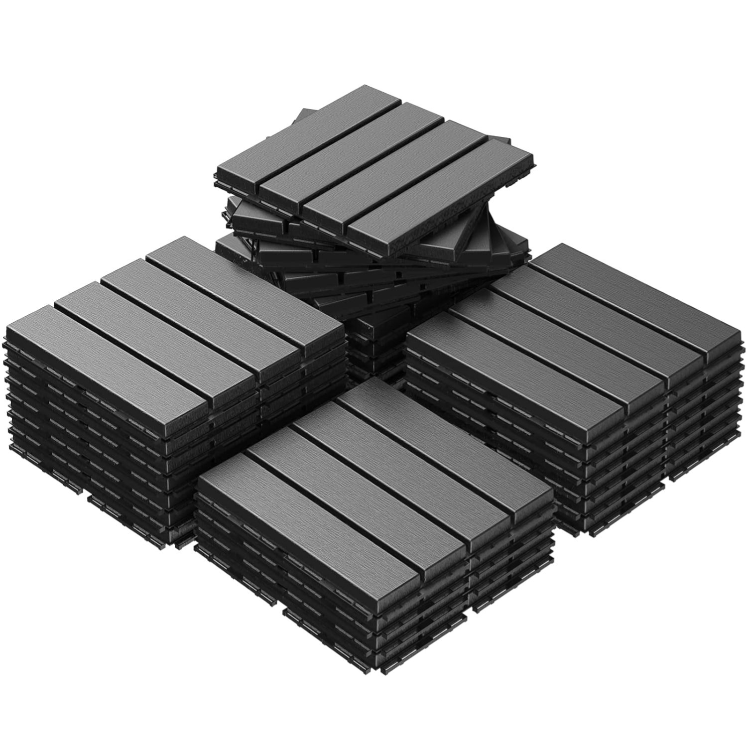 Plastic Interlocking Deck Tiles Waterproof Patio Balcony Flooring 27pcs 12×12