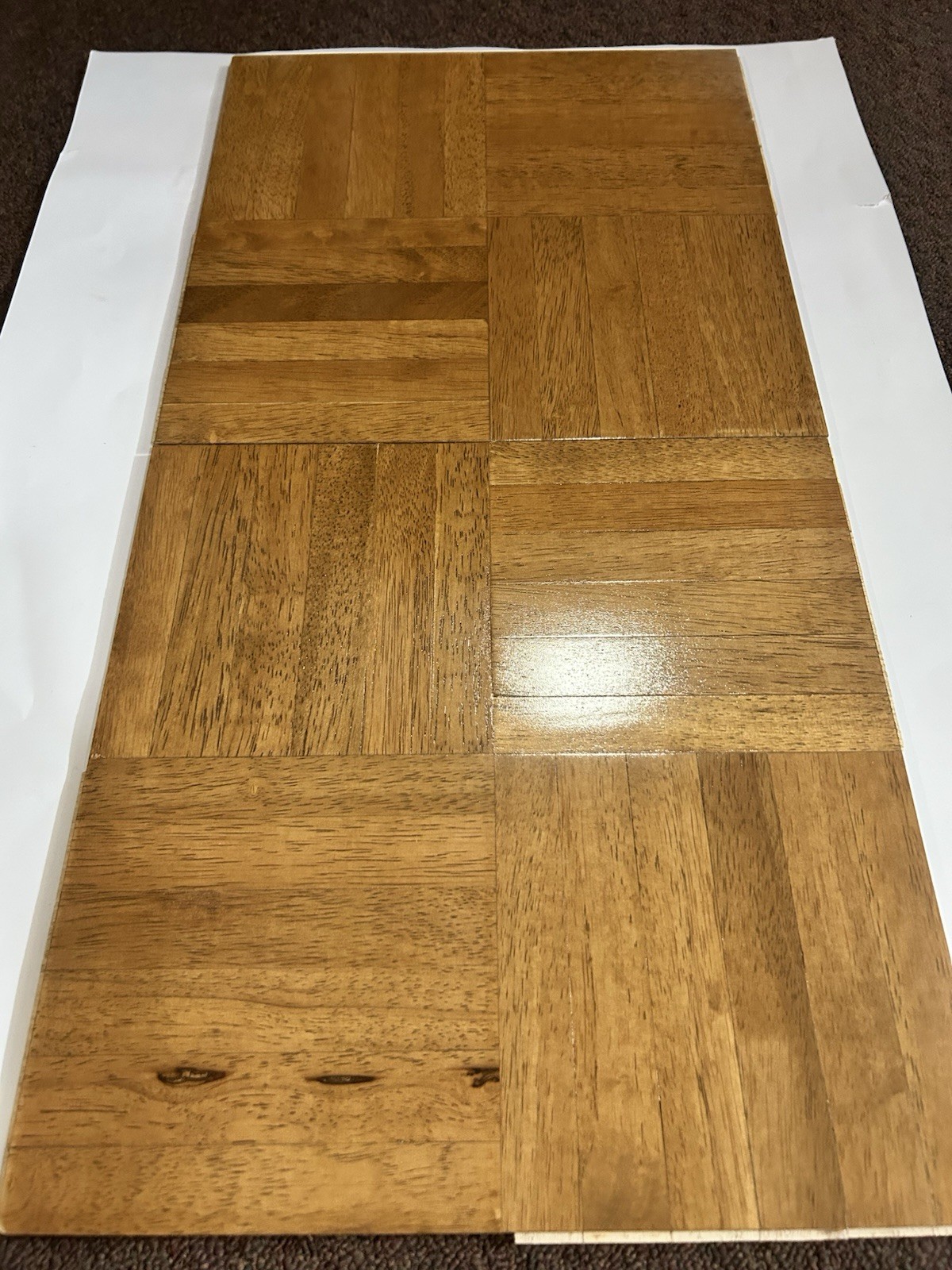 Cryntel 12×12 CHESNUT Hevea Parquet Tile Flooring (10 Tiles/Package) NEW!