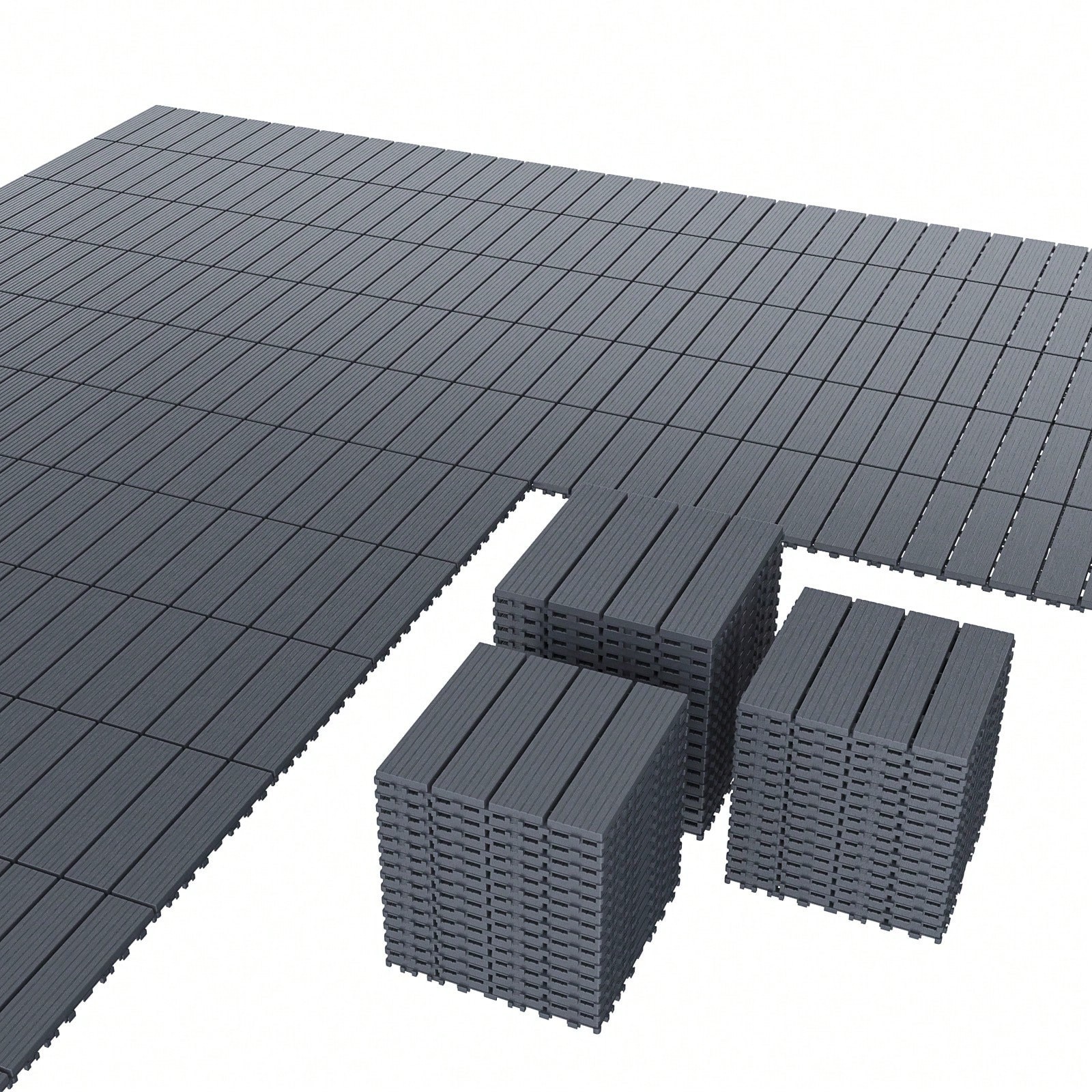44 Pcs Plastic Interlocking Deck Tiles 12×12 Waterproof Outdoor Patio Floor New