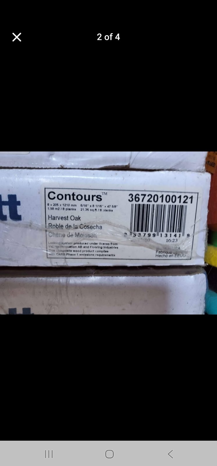 Tarkett Contours Harvest Oak Composite Wood Flooring 47 5/8 x 8 1/16 x 5/16 in
