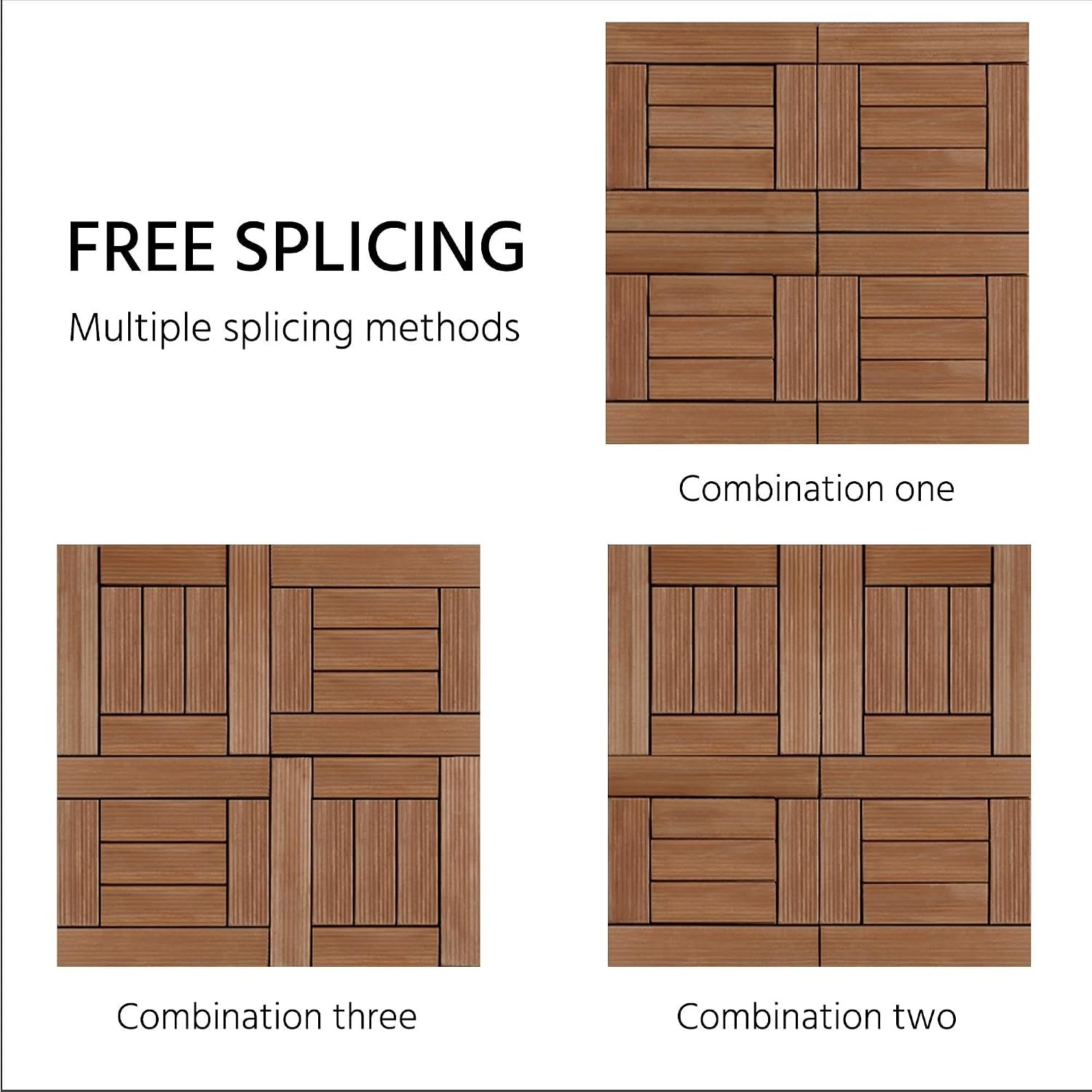 27PCS Patio Floor Tiles Outdoor Interlocking Deck 12 x 12in,Brown | Outdoor Floo