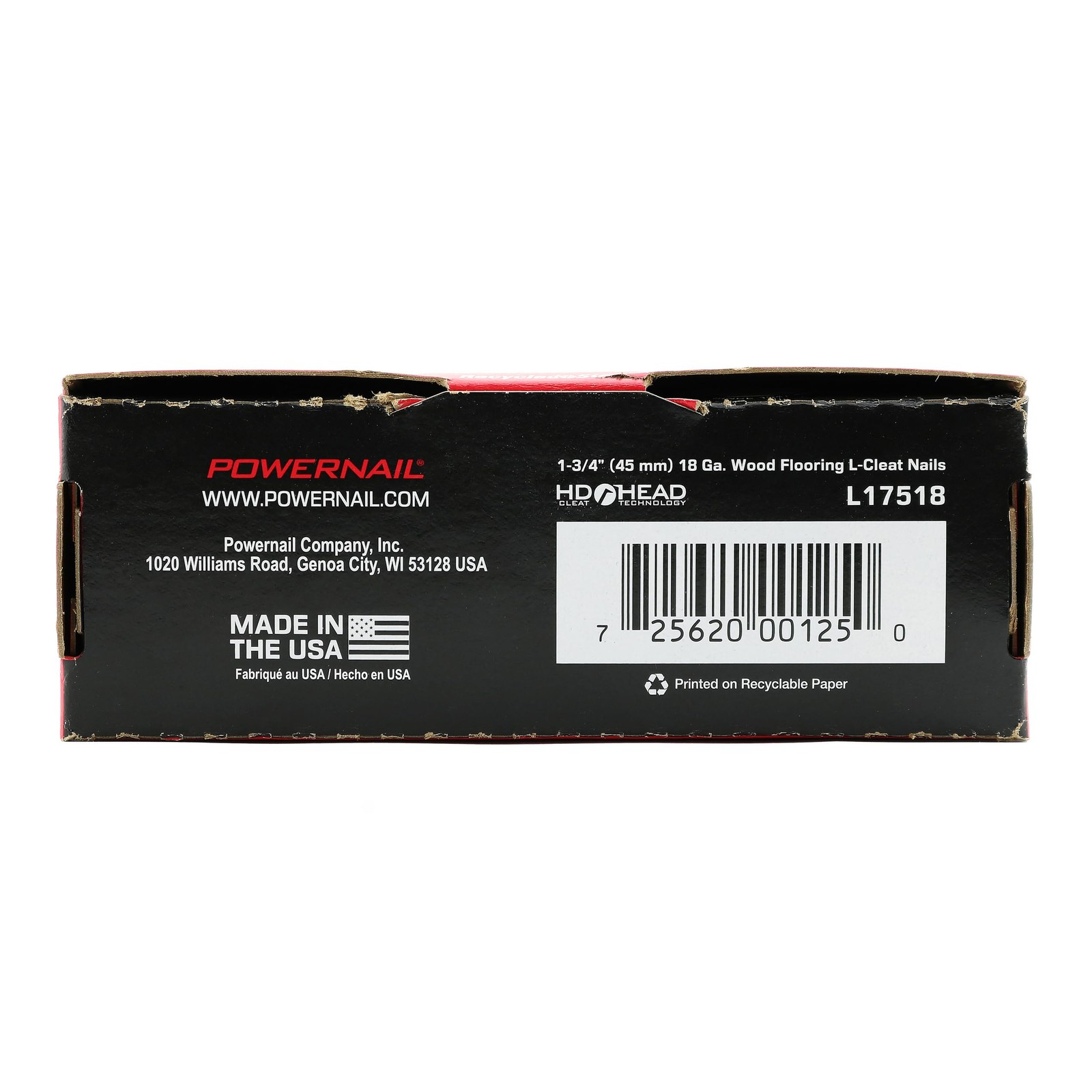 1000 CT L15018 18 Gauge 1-1/2 Inch Length Flooring L-Cleat Nails Box Set