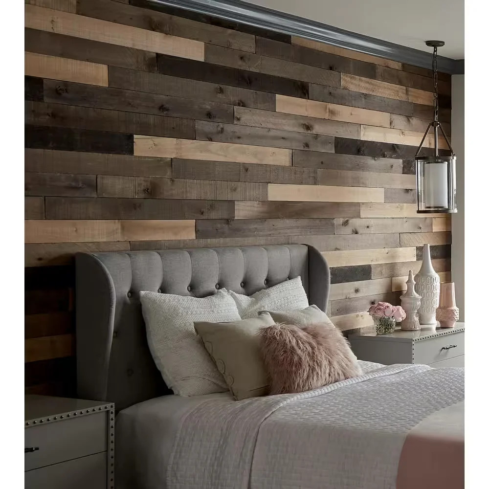Weathered Wood Wall Planks 4ft Rustic Barn Look 8 Pack Reclaimed Boards Decor