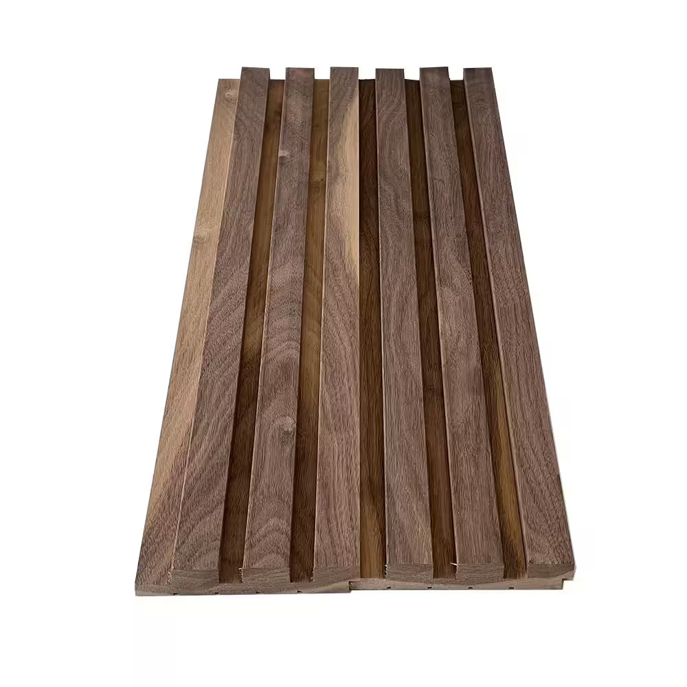Walnut Shiplap Slat Wall Board Hardwood Panel 2 Ft 5 Pack Solid Unfinished
