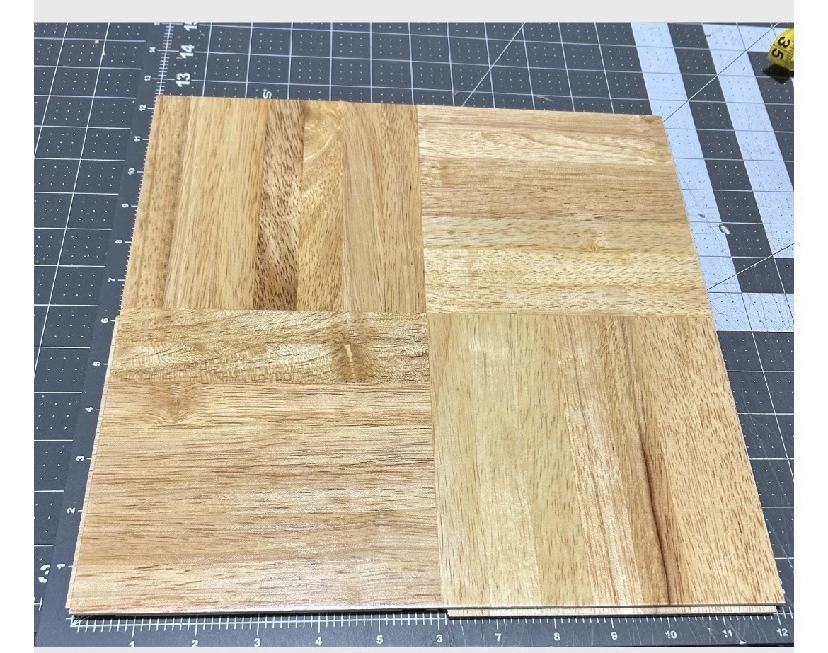 PARQUET FLOOR: 6 Sq Feet! 7-finger Parquet Solid Wood Floor Tiles 12″x12″x5/16