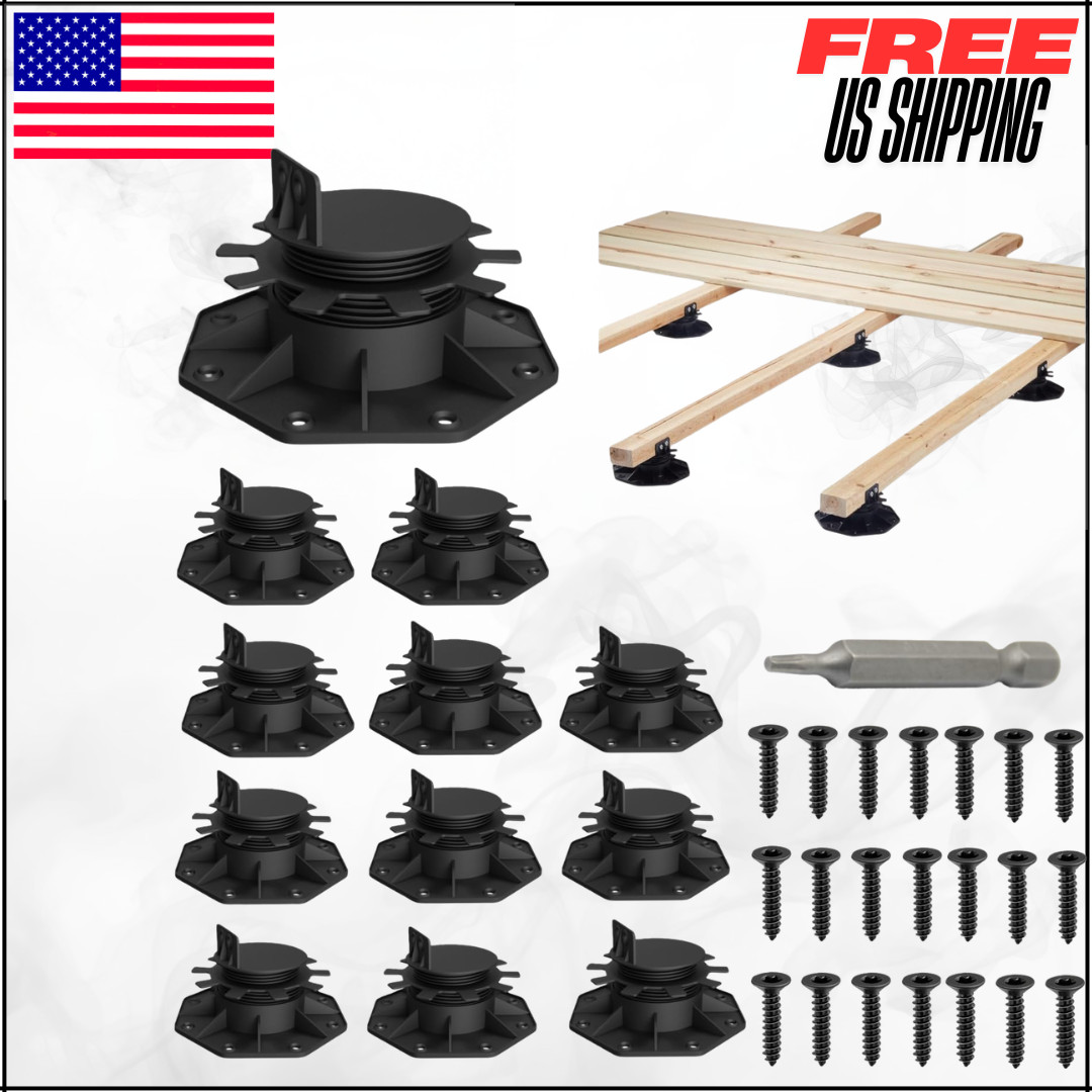 Adjustable Deck Support Pedestal For Joist Framing Patio Shed Base 1.18-2.36″ 12