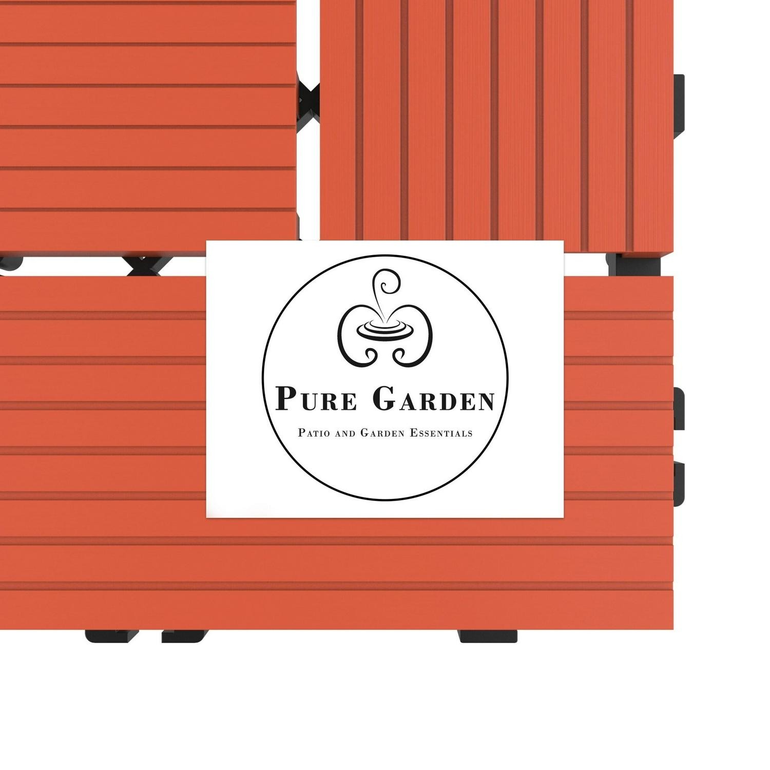 Patio And Deck Tiles- 6 Pcs, Interlocking Criss-Cross Pattern Weather And Slip