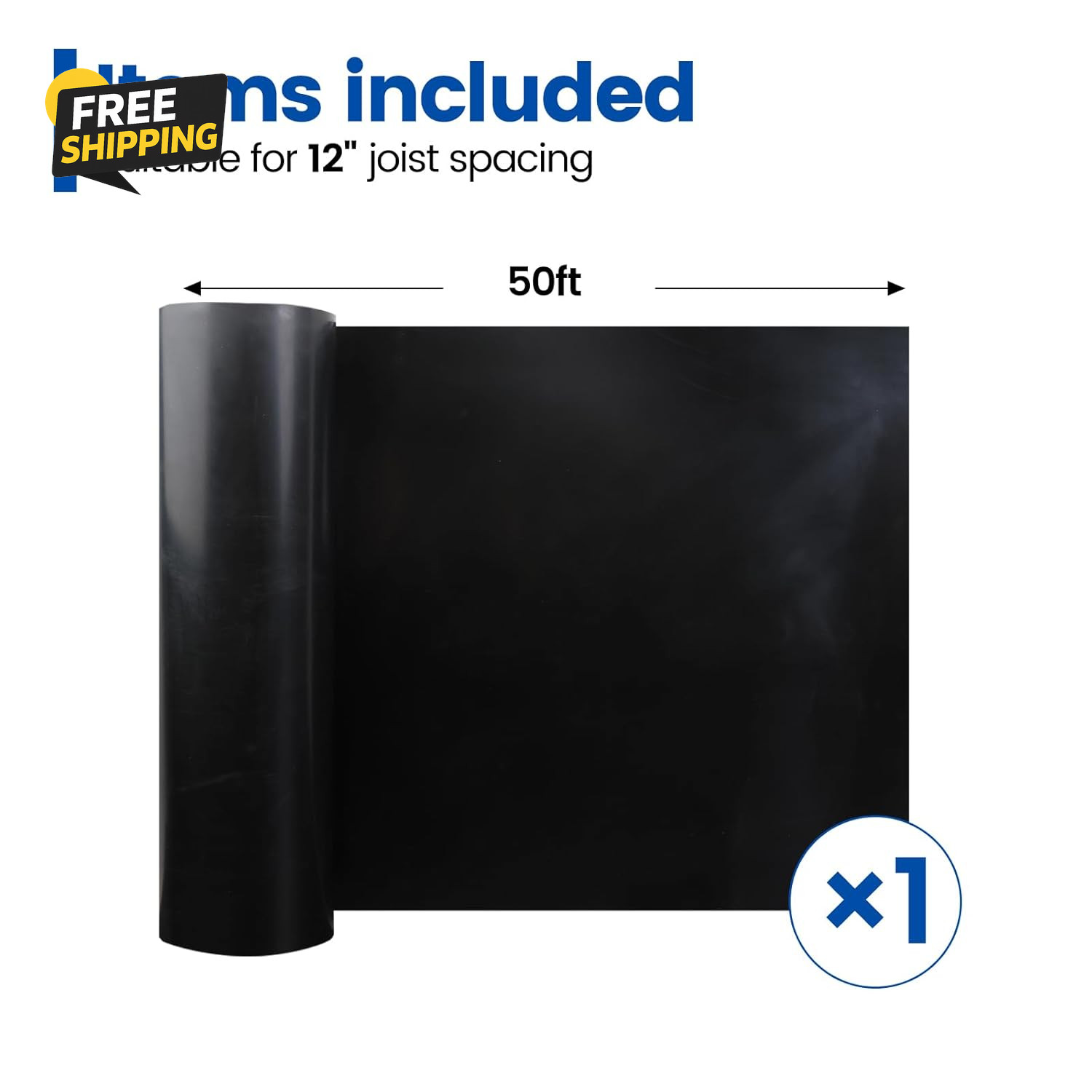 1PCS 50FT Black Deck Drainage System Trough HDPE Waterproofing Membrane Fit