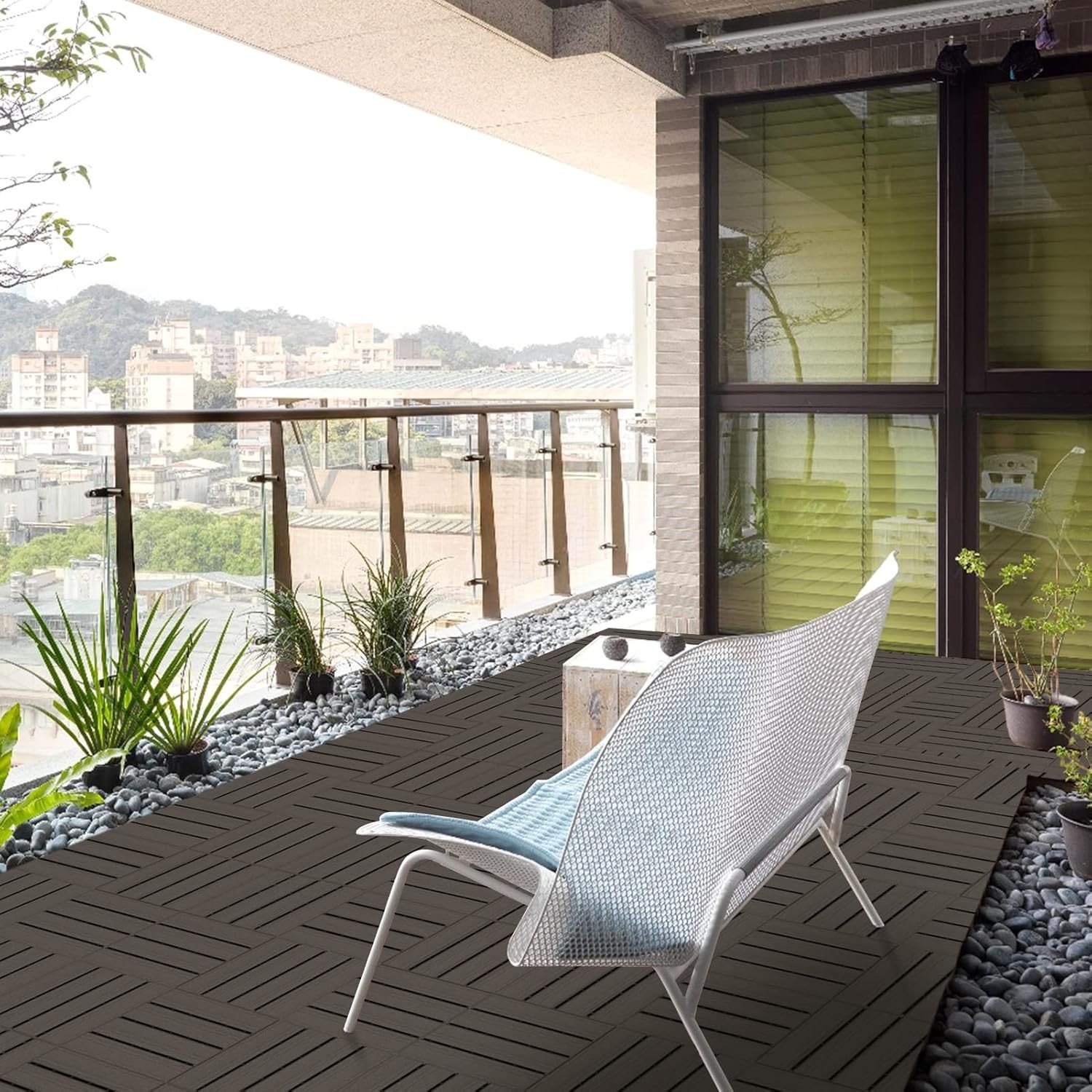 Durable Waterproof Interlocking Deck Tiles, 9 Pack, Perfect for All-Weather Use