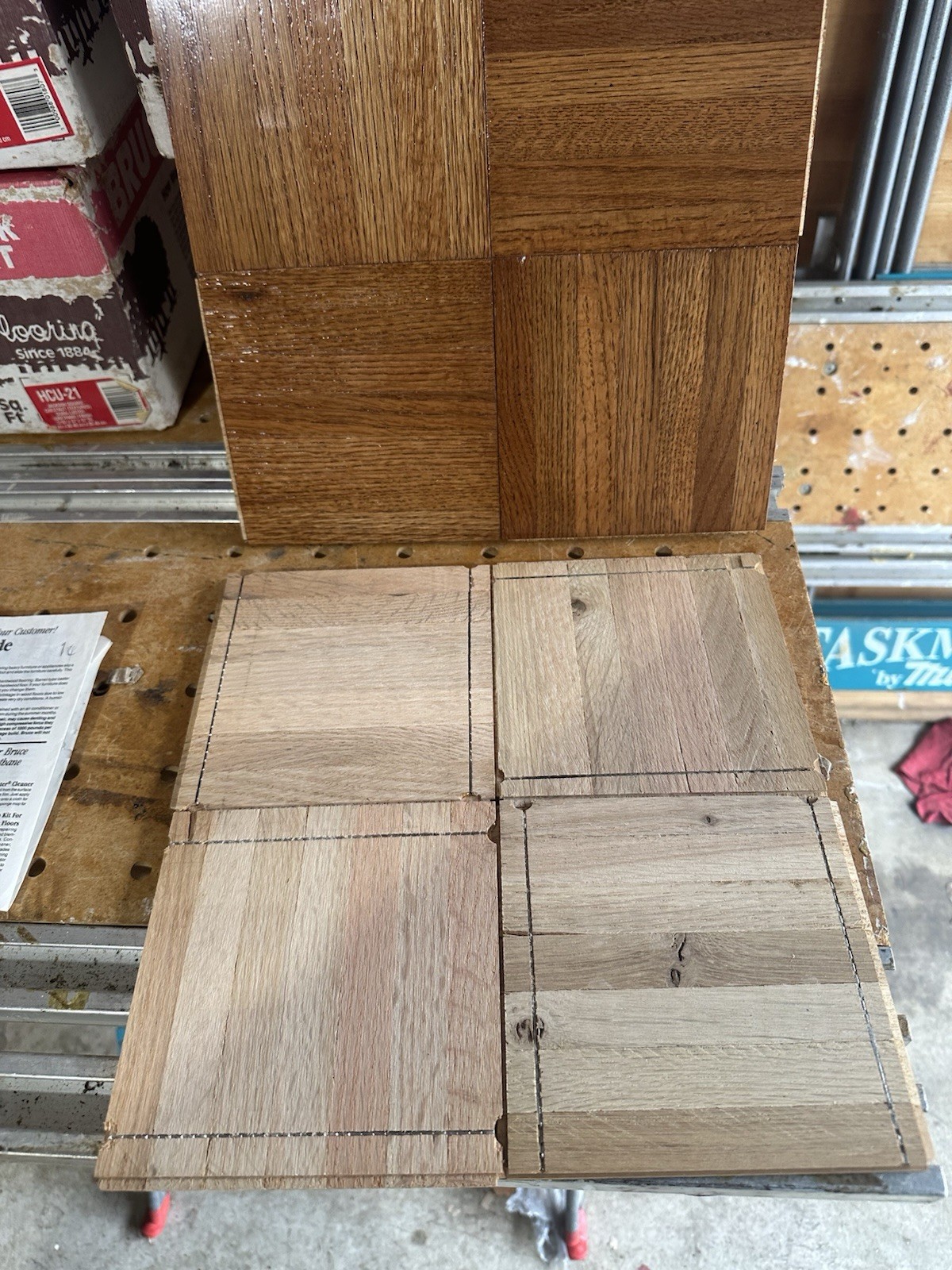 Bruce Solid Oak Parquet Jackson Square chestnut HCU-21 90 Pcs 90 SF 5/16 12×12