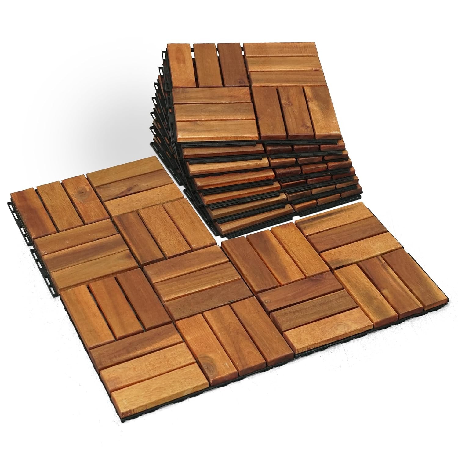 Wood Interlocking 12×12 Deck Tiles Indoor Outdoor Flooring for Balcony