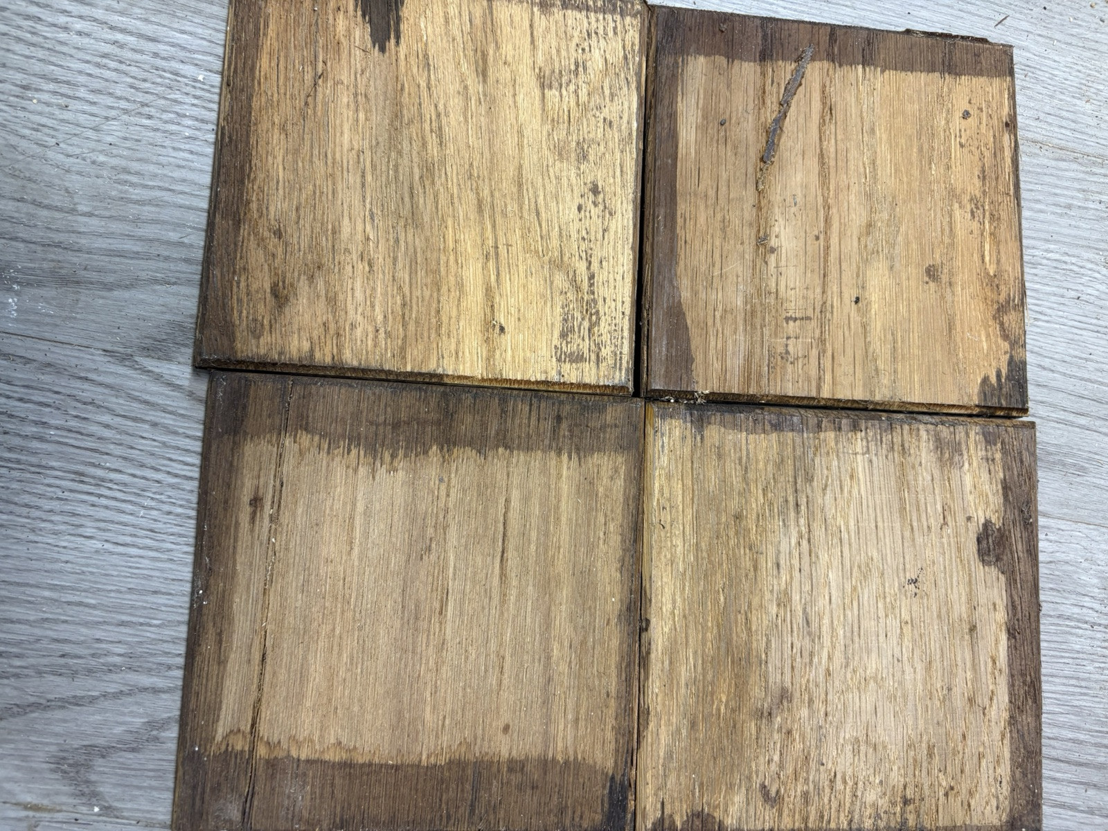 6×6 oak parquet flooring, solid without backing