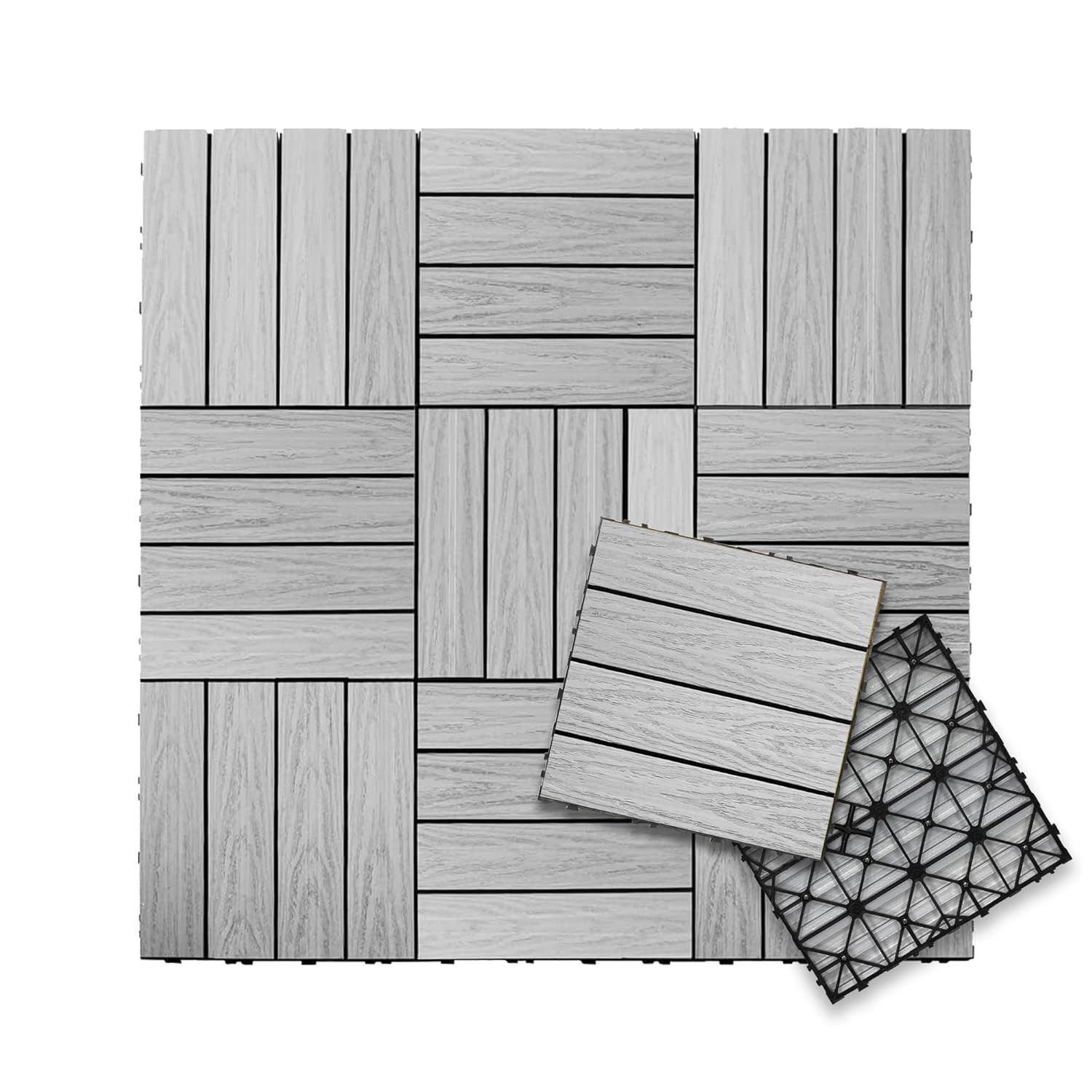 Ultrashield Naturale 1 Ft. X 1 Ft. Quick Deck Outdoor Composite Deck Tile in Ice