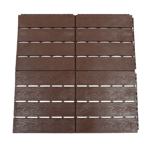 12Pcs Plastic Interlocking Deck Tiles 12×12 in Outdoor Patio Flooring Waterproof