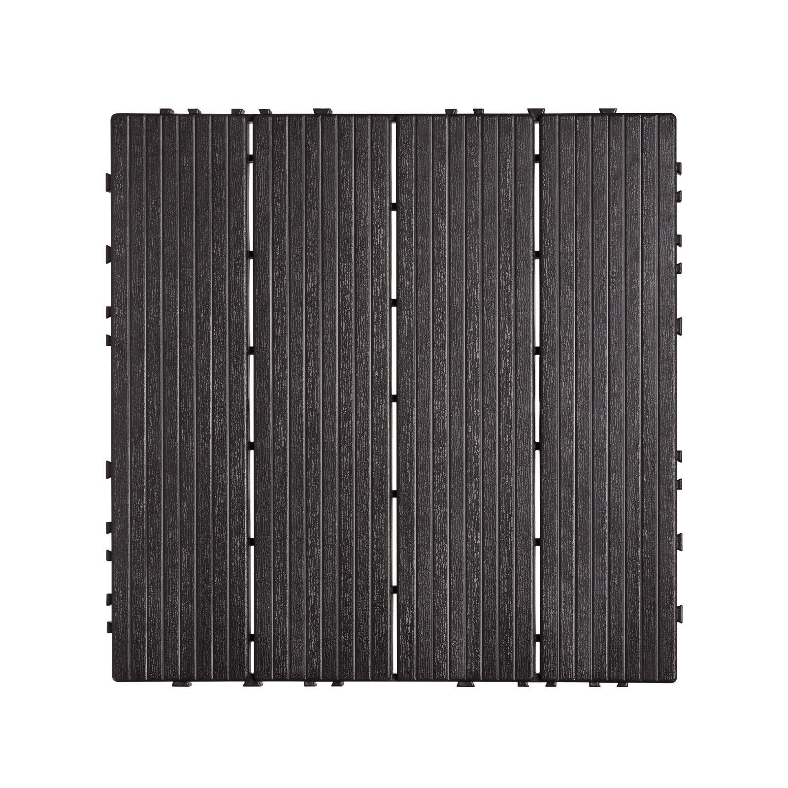 Interlocking Deck Tiles 36 Pack 12″ x 12″ Waterproof for Porch Dark Brown