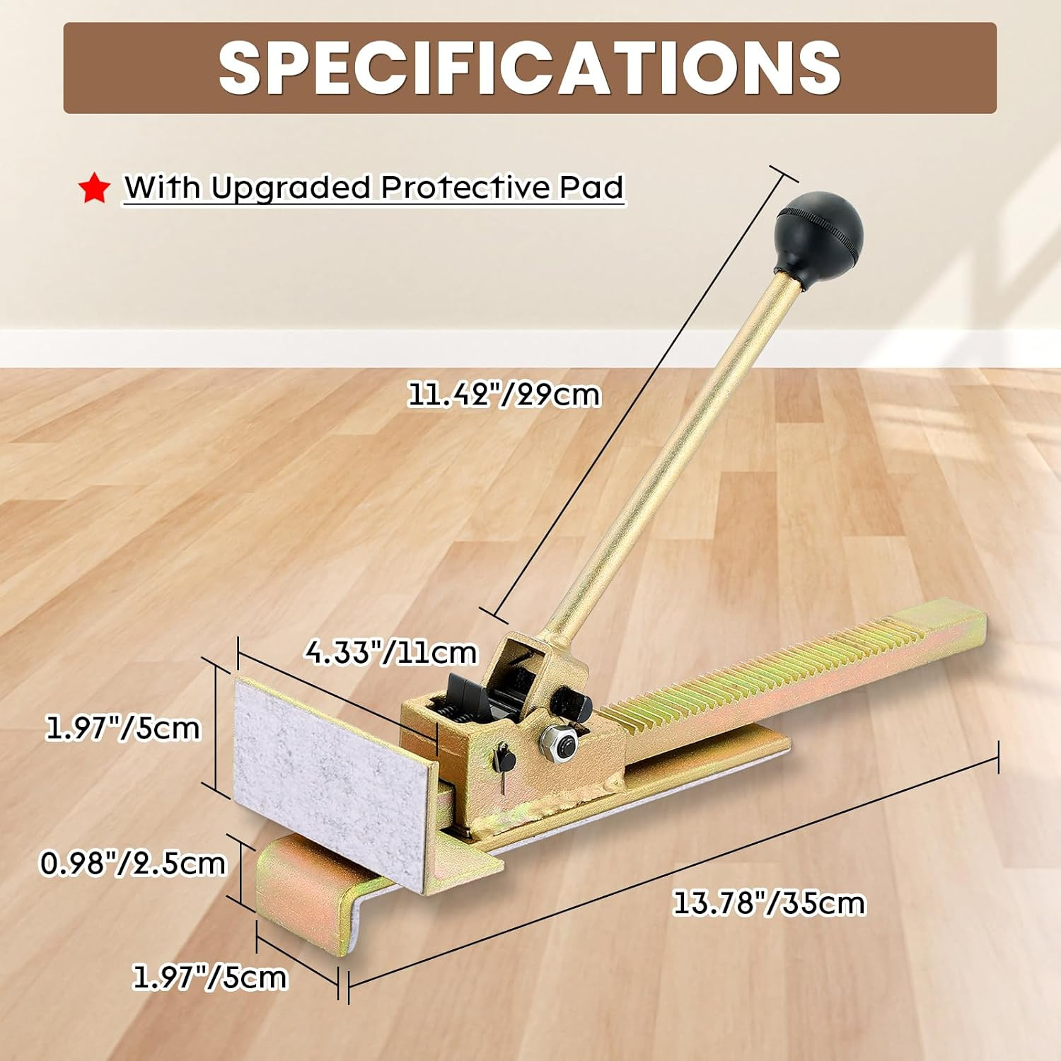 2 Pack Upgraded Flooring Jack with Felt Pads, Professional Hardwood Flooring Ins
