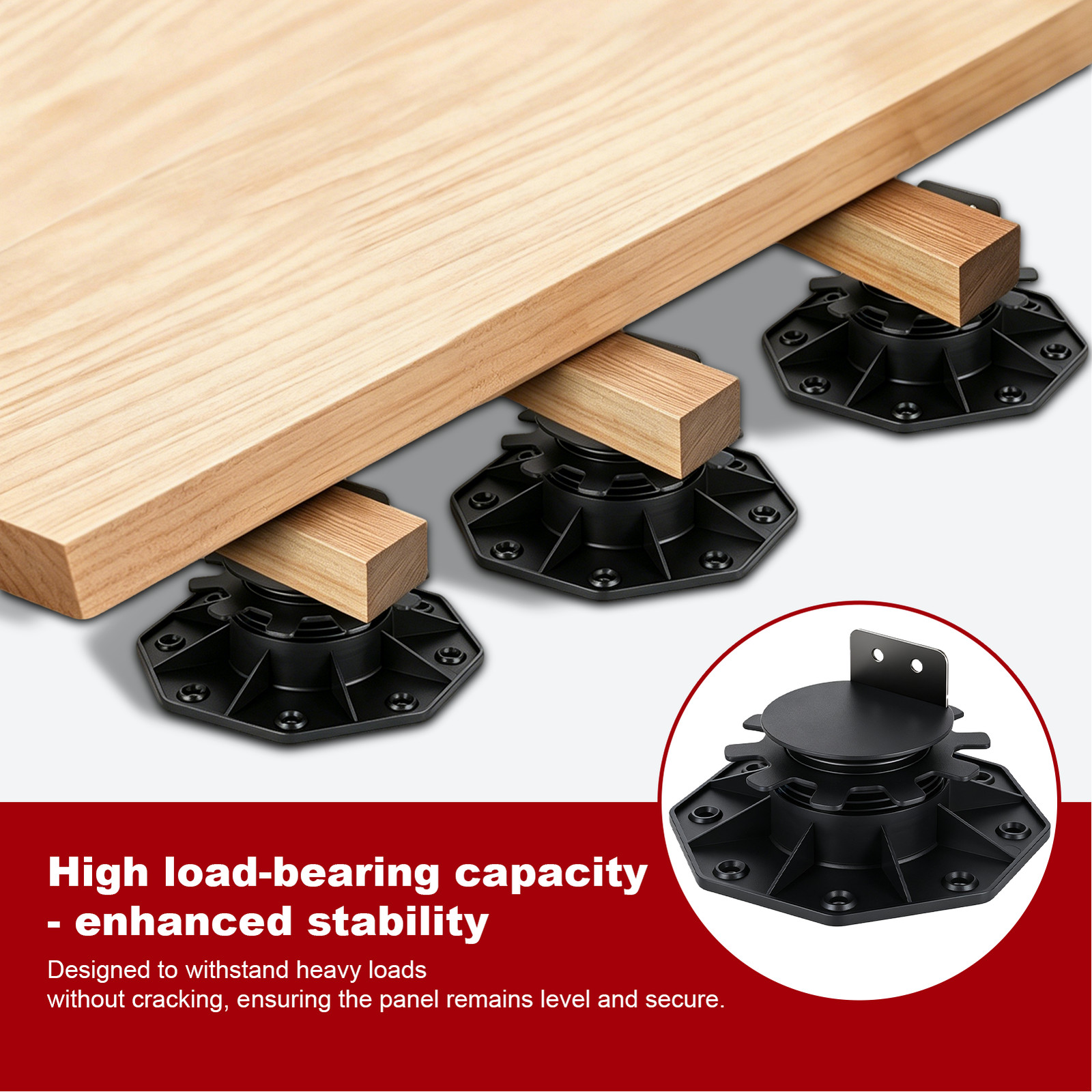 24Pack Adjustable Deck Support Pedestal Deck Foundation Base Support