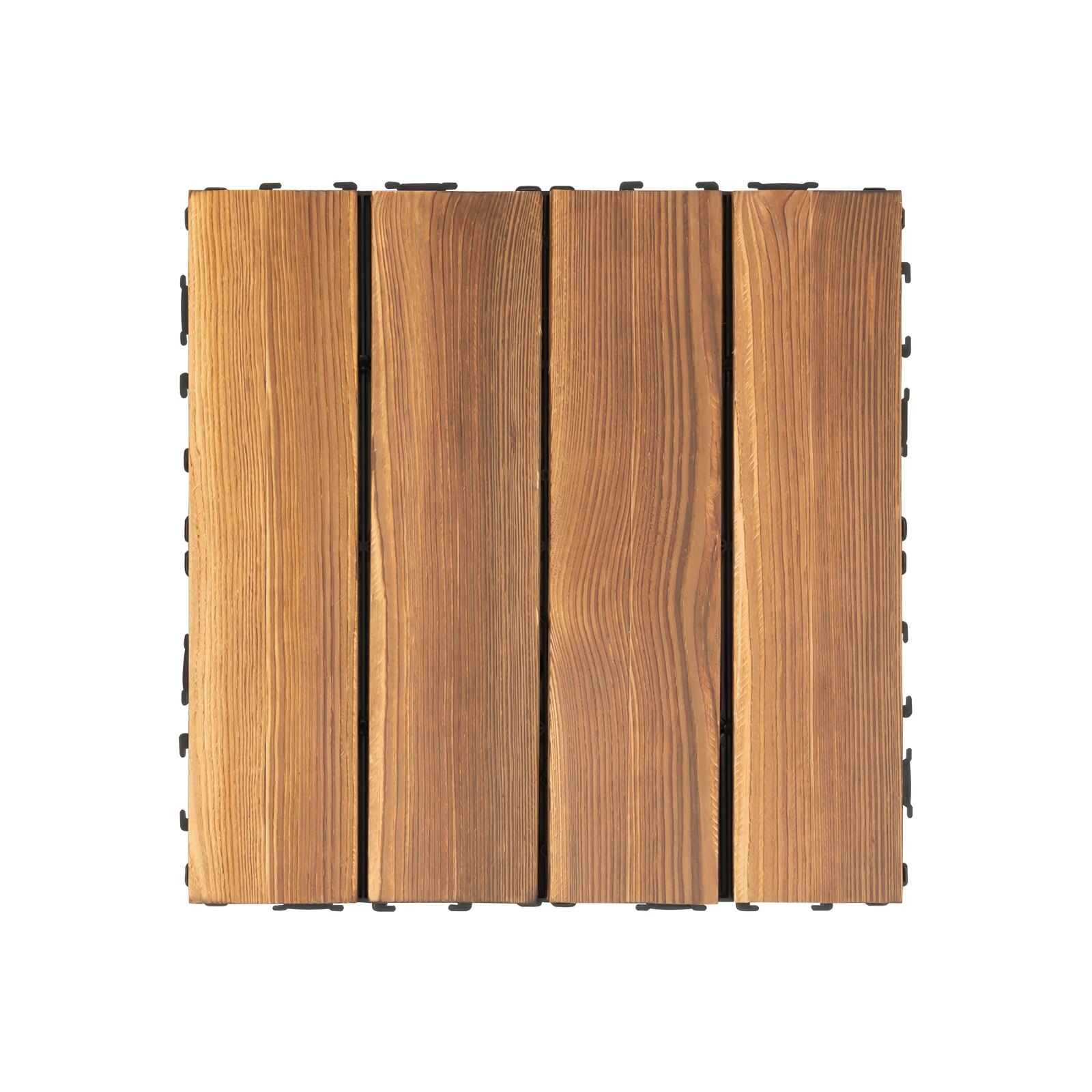 36Pcs Hardwood Interlocking Patio Deck Tiles Wood Flooring DIY Outdoor 12”x12”